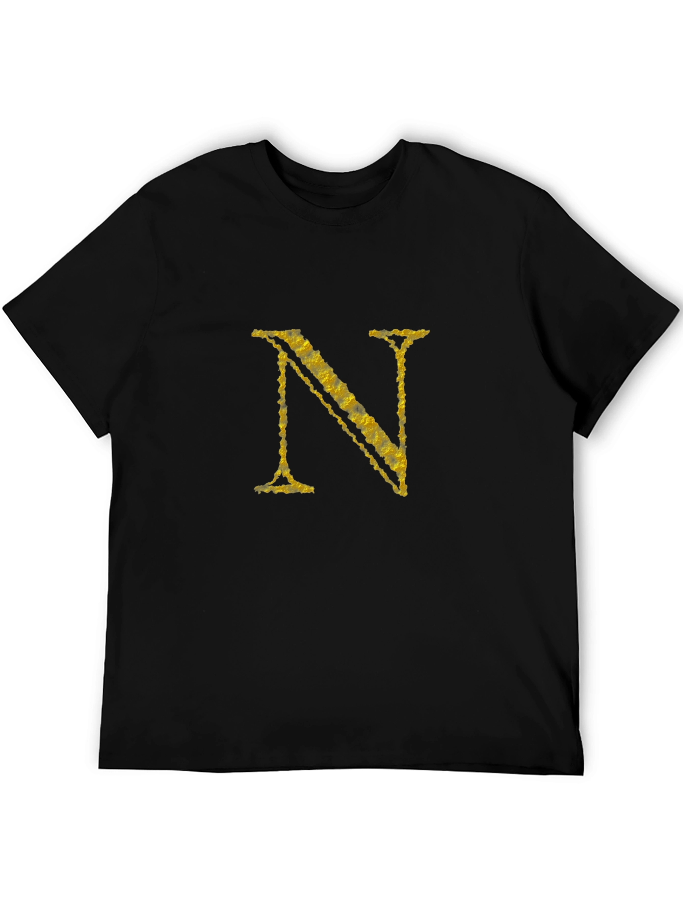 Letter N Graphic Black T-Shirt