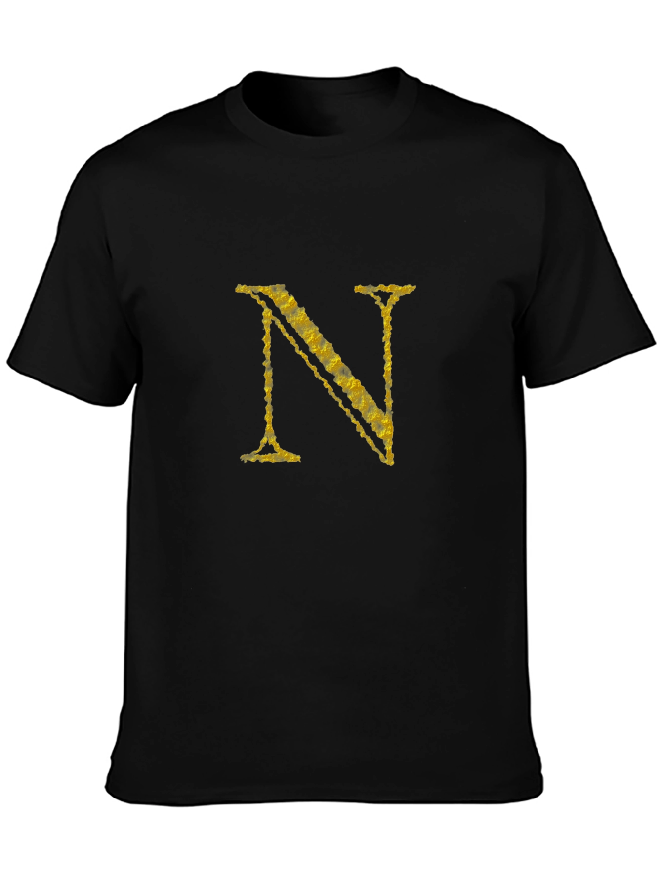 Letter N Graphic Black T-Shirt