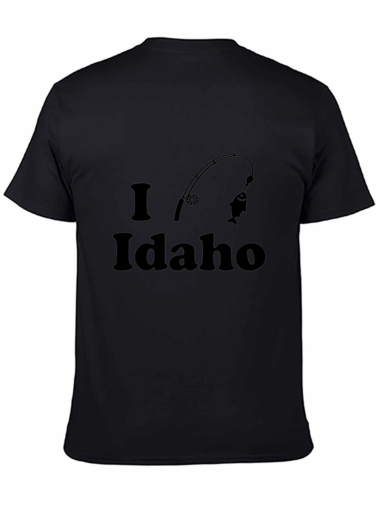 I Love Idaho Fishing Black T-Shirt