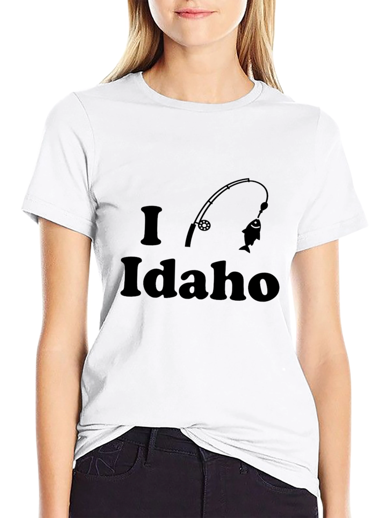 I Love Idaho Fishing Black T-Shirt