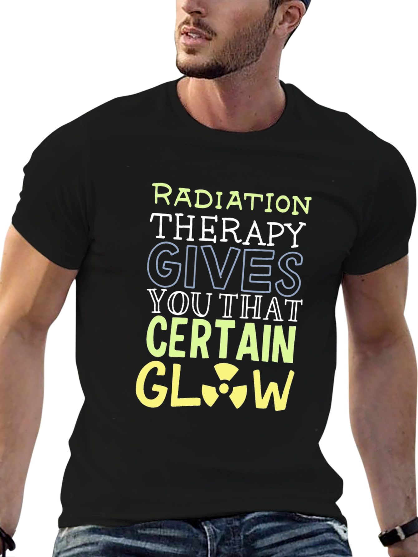 Radiation Therapy Glow Black Graphic T-Shirt
