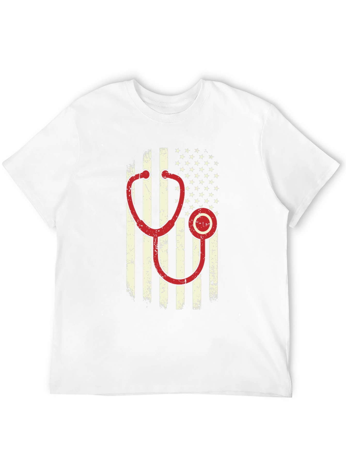 American Flag Stethoscope Graphic T-Shirt
