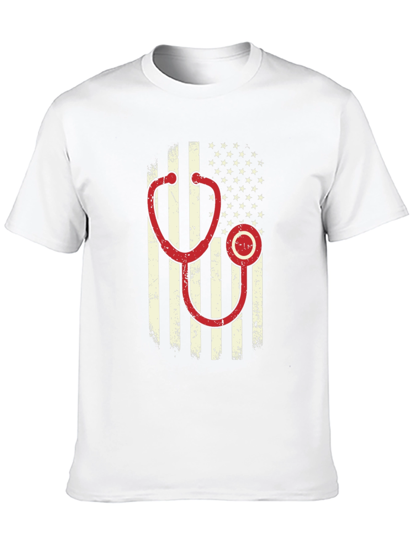 American Flag Stethoscope Graphic T-Shirt