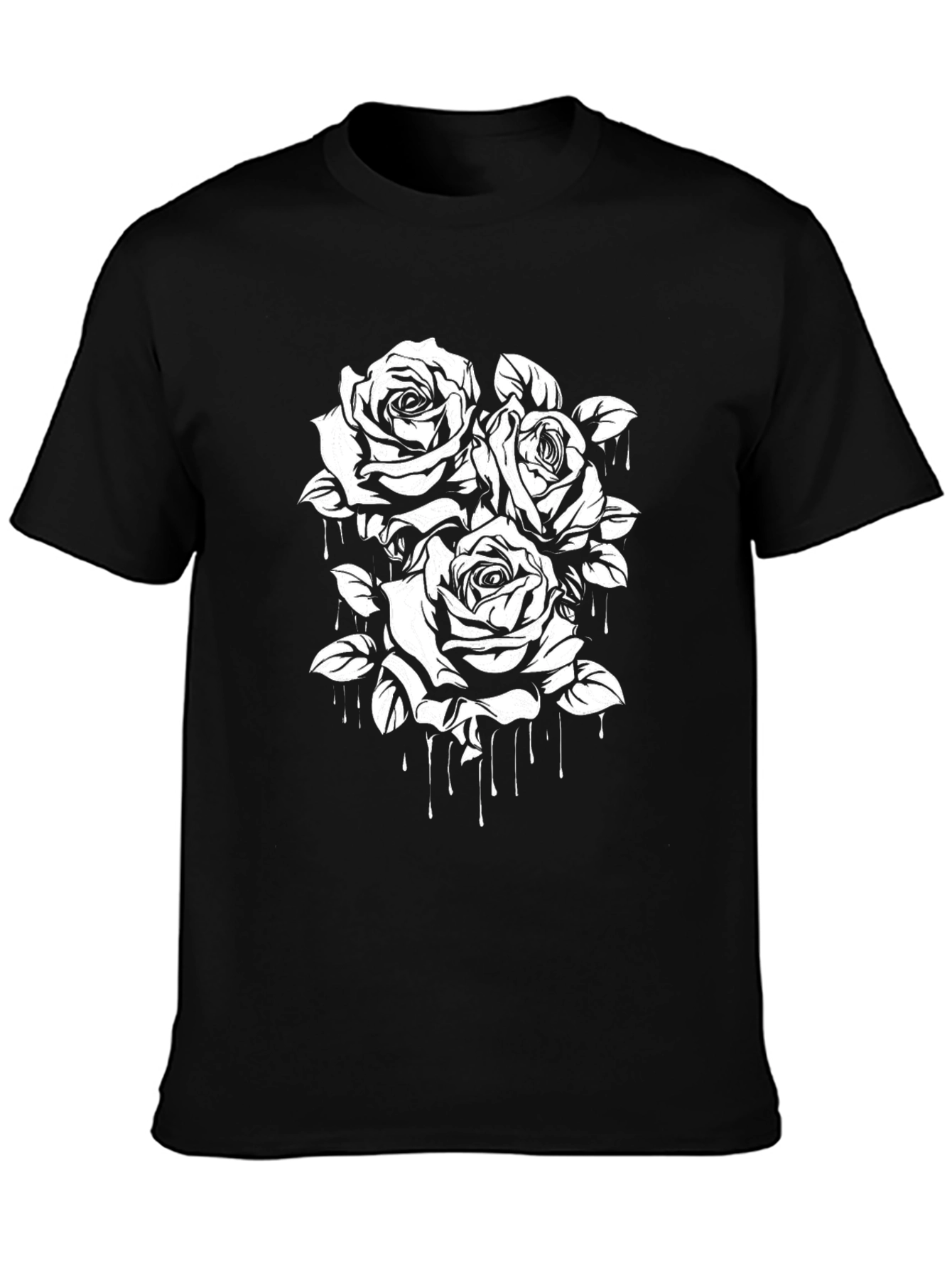 Black Rose Drip Graphic Tee | Trendy Streetwear