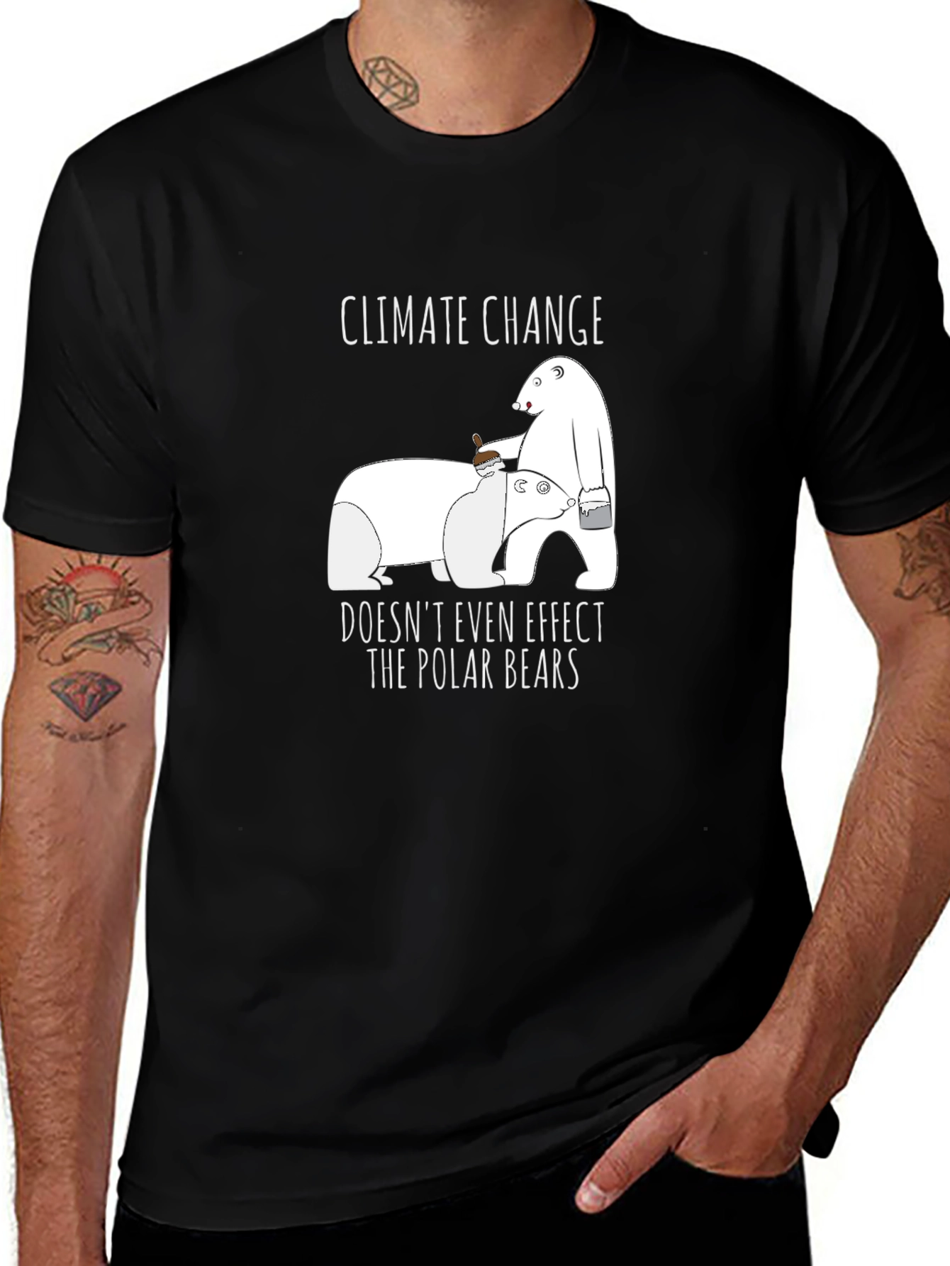 Climate Change Polar Bear T-Shirt - Funny Sarcastic Tee