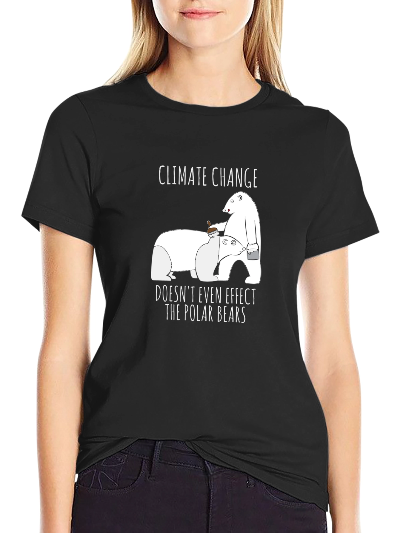 Climate Change Polar Bear T-Shirt - Funny Sarcastic Tee