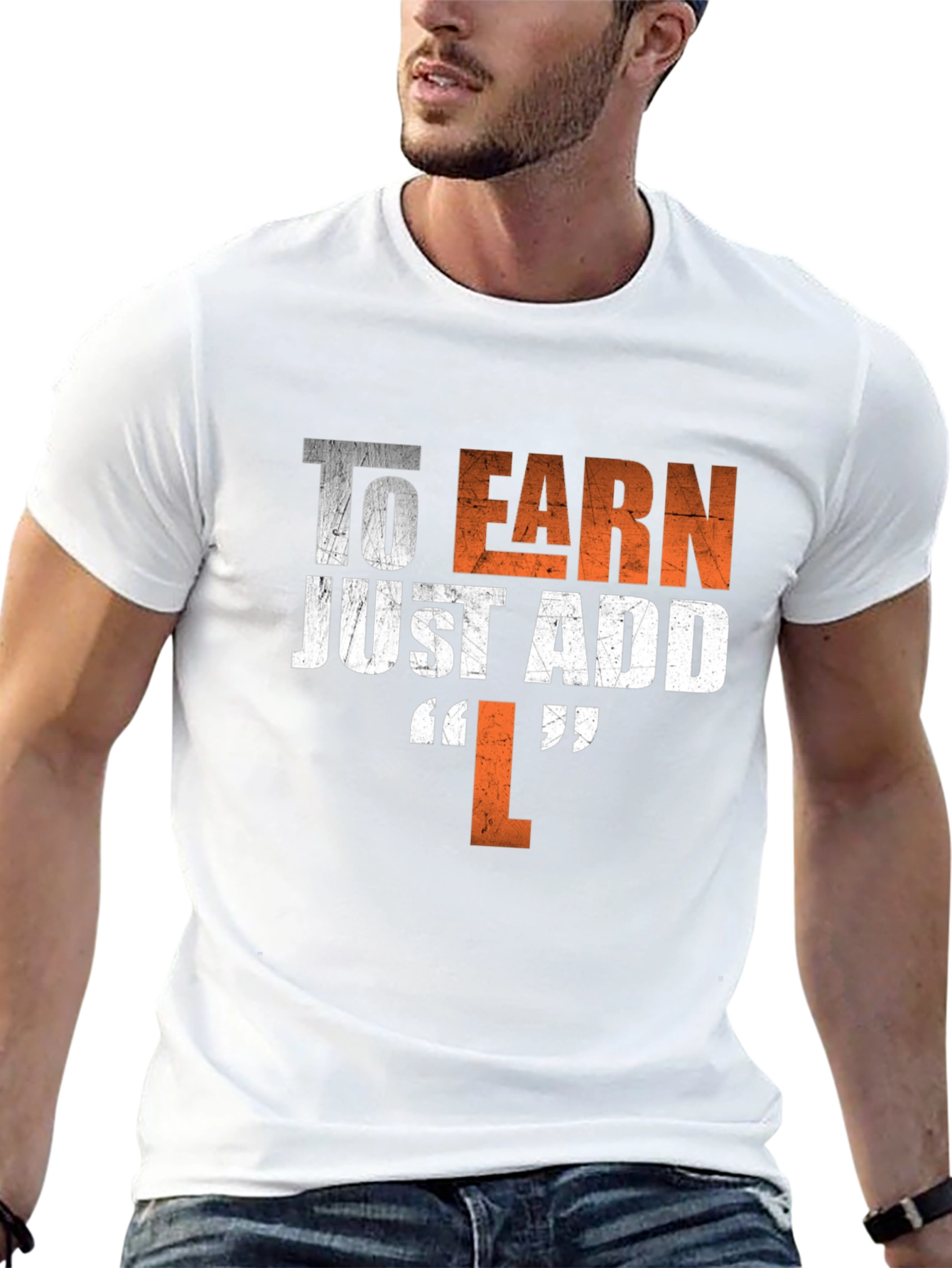 To Earn Just Add L Black Graphic T-Shirt