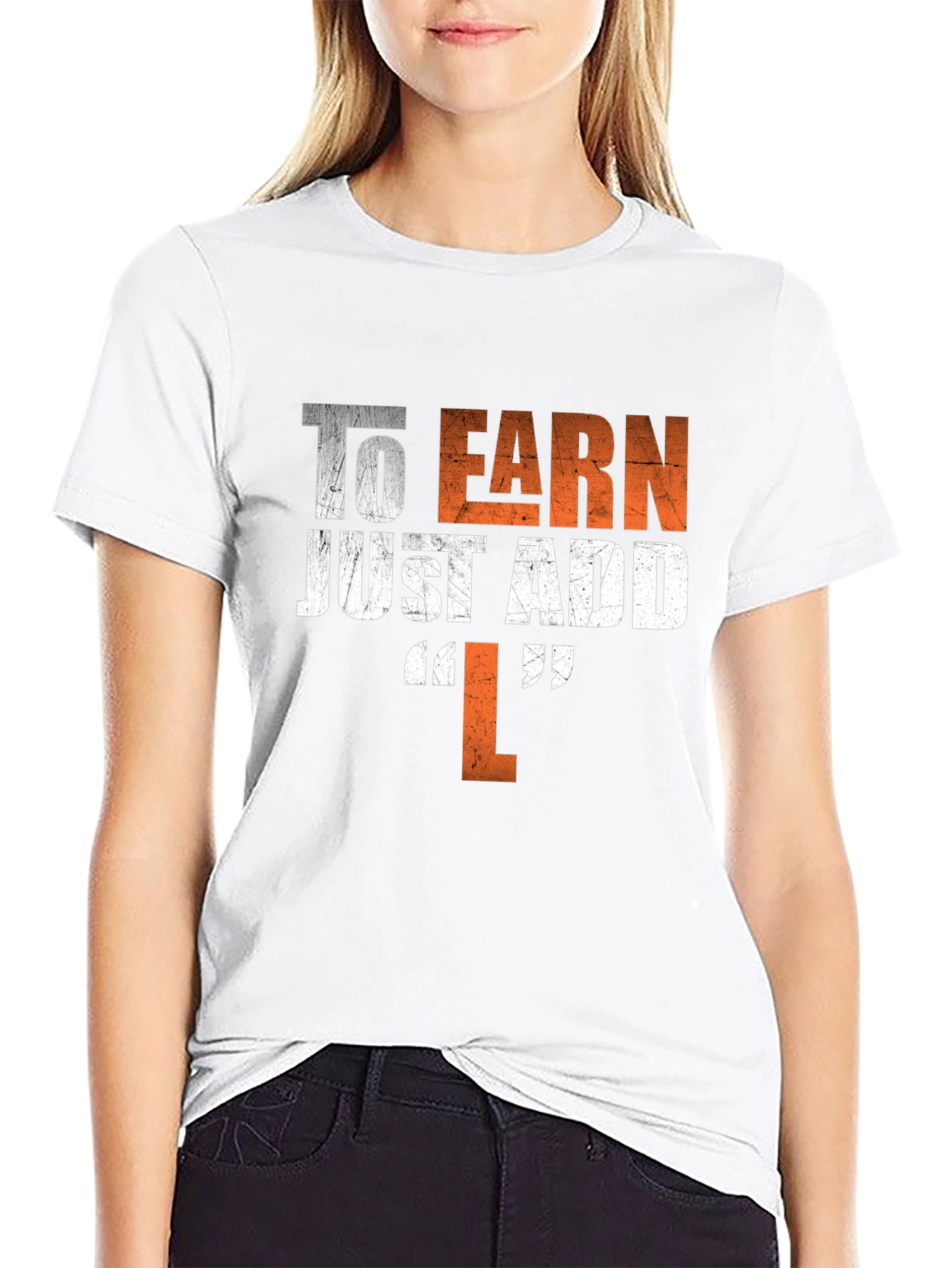 To Earn Just Add L Black Graphic T-Shirt