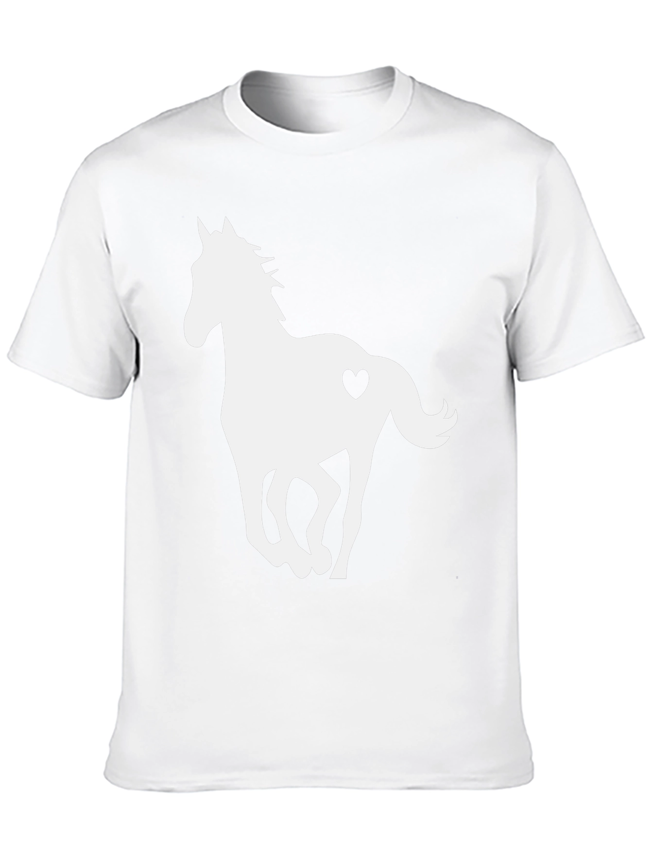 Black T-Shirt with Horse Heart Graphic