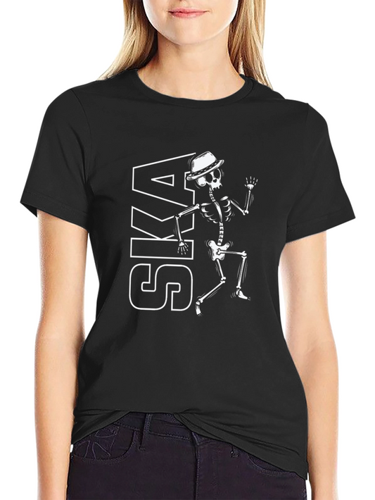 Ska Dancing Skeleton T-Shirt - Black Graphic Tee
