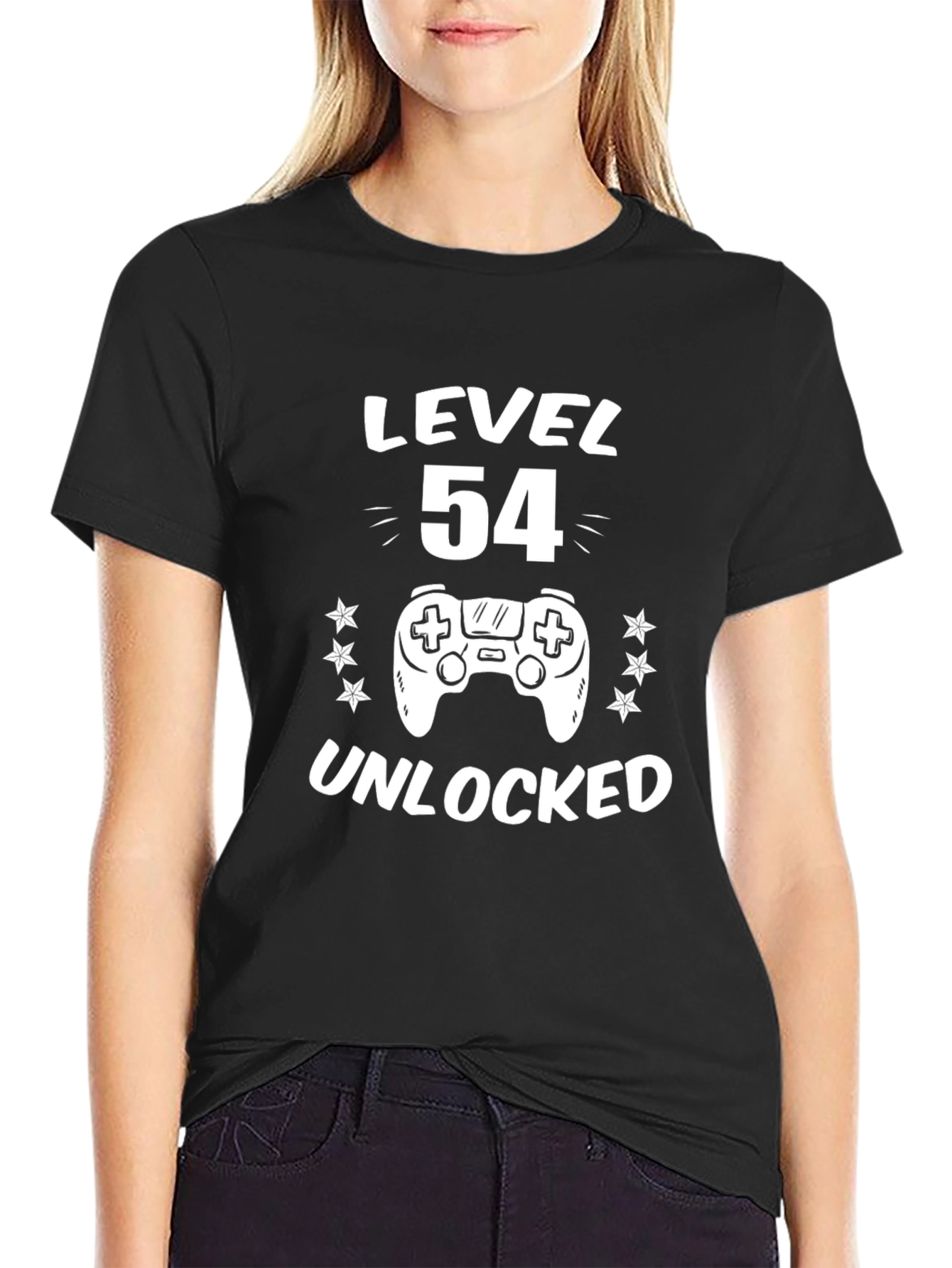 Level 54 Unlocked T-Shirt Funny Gamer Birthday Gift