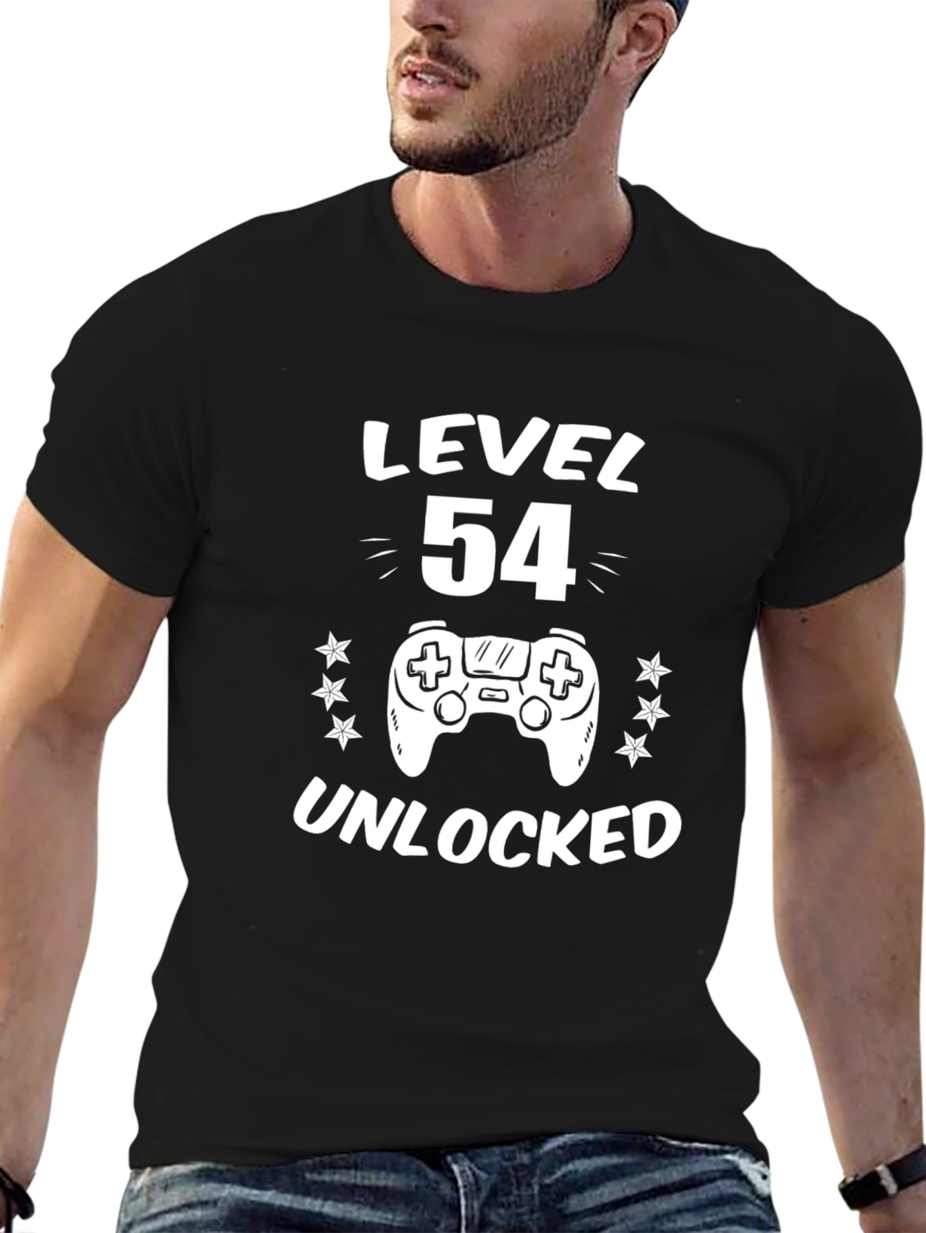 Level 54 Unlocked T-Shirt Funny Gamer Birthday Gift