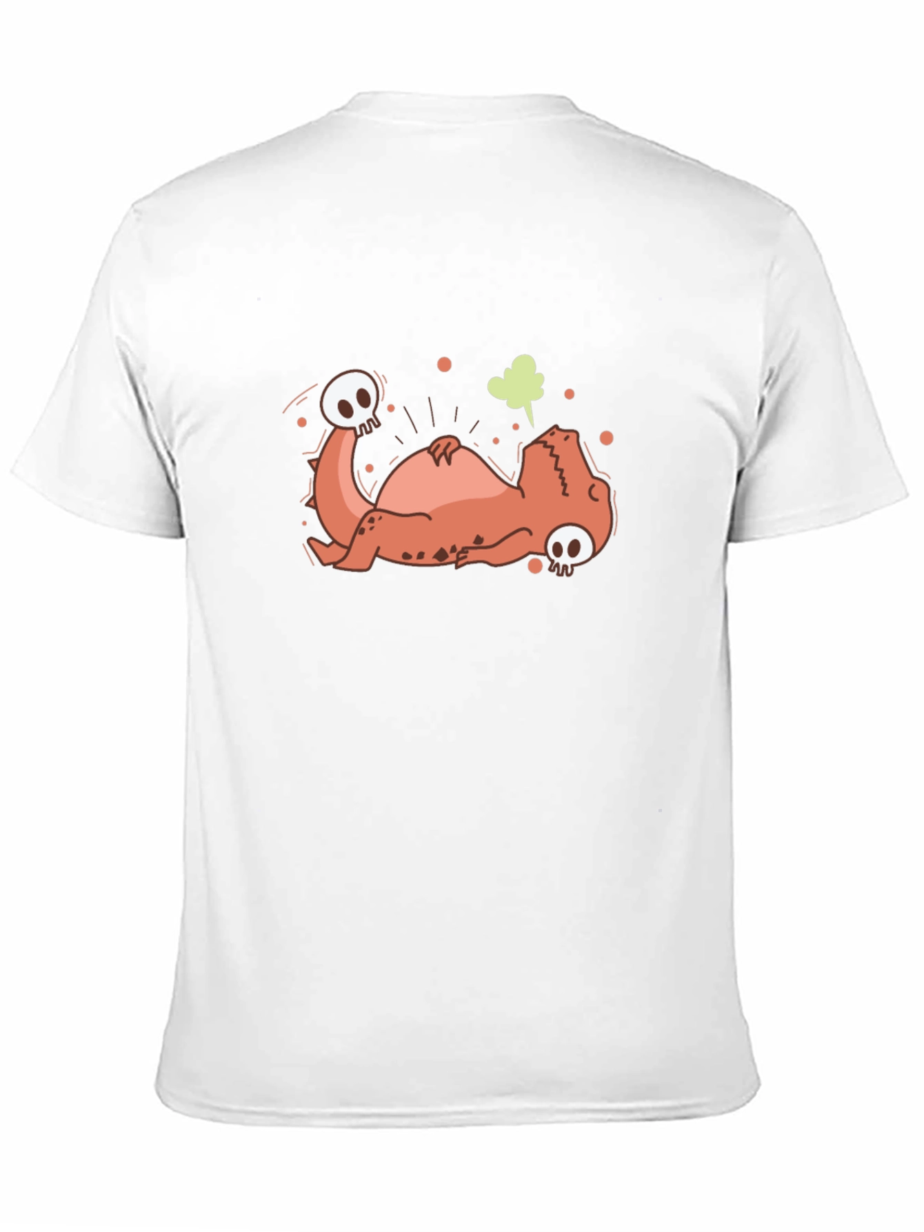 Funny Dead Dinosaur Cartoon Graphic Black T-Shirt