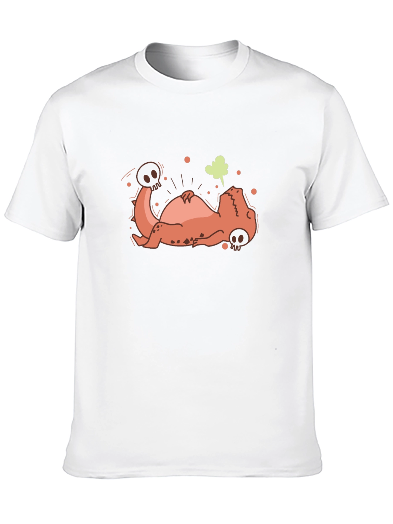 Funny Dead Dinosaur Cartoon Graphic Black T-Shirt