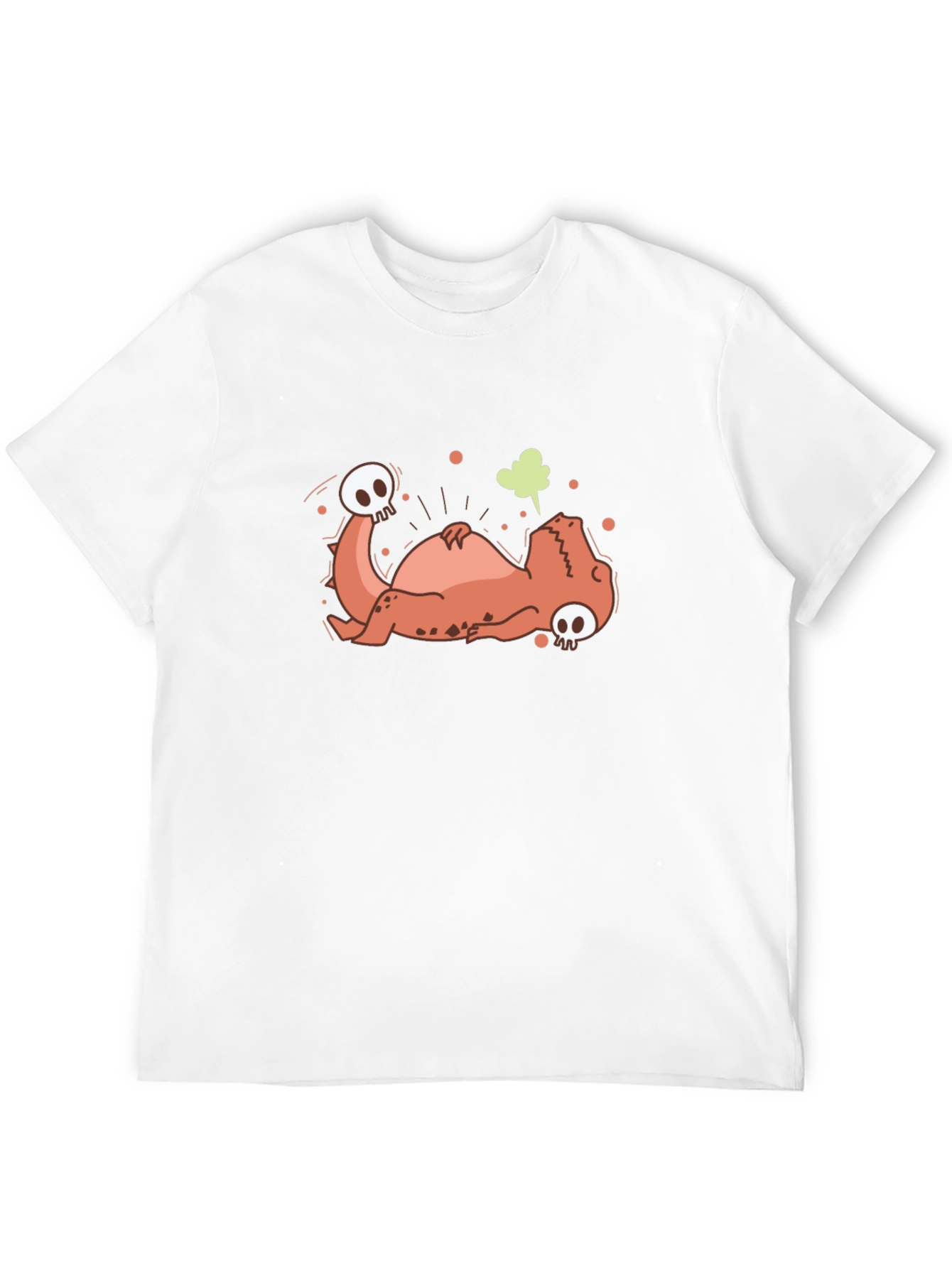 Funny Dead Dinosaur Cartoon Graphic Black T-Shirt