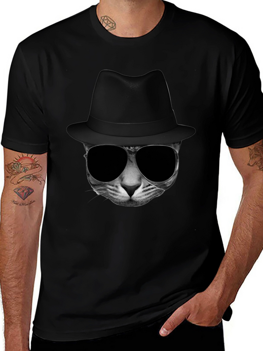 Cool Cat in Hat Graphic Tee