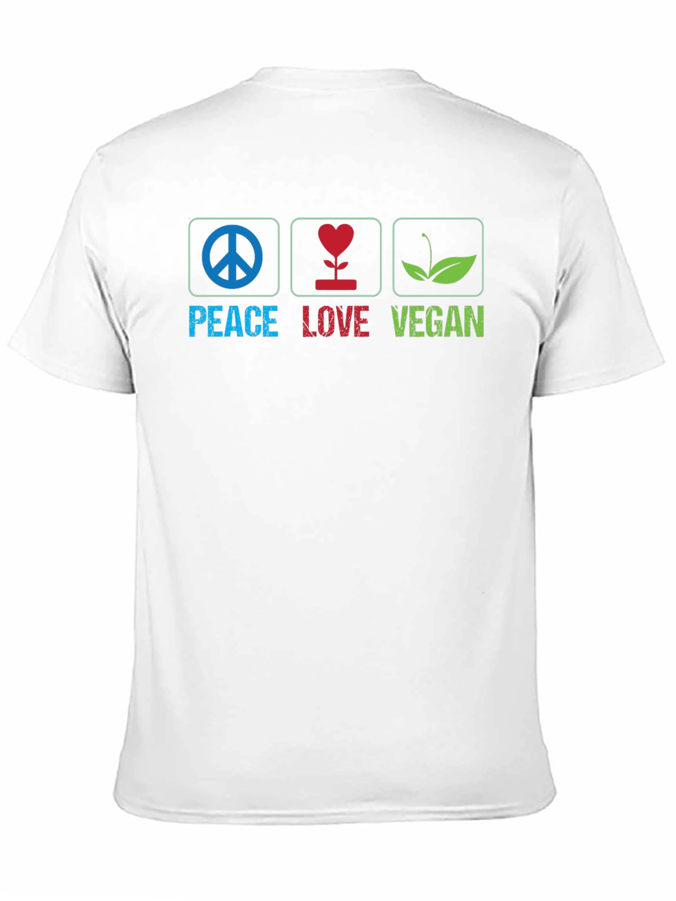 Peace Love Vegan Graphic Tee - Black Unisex T-Shirt