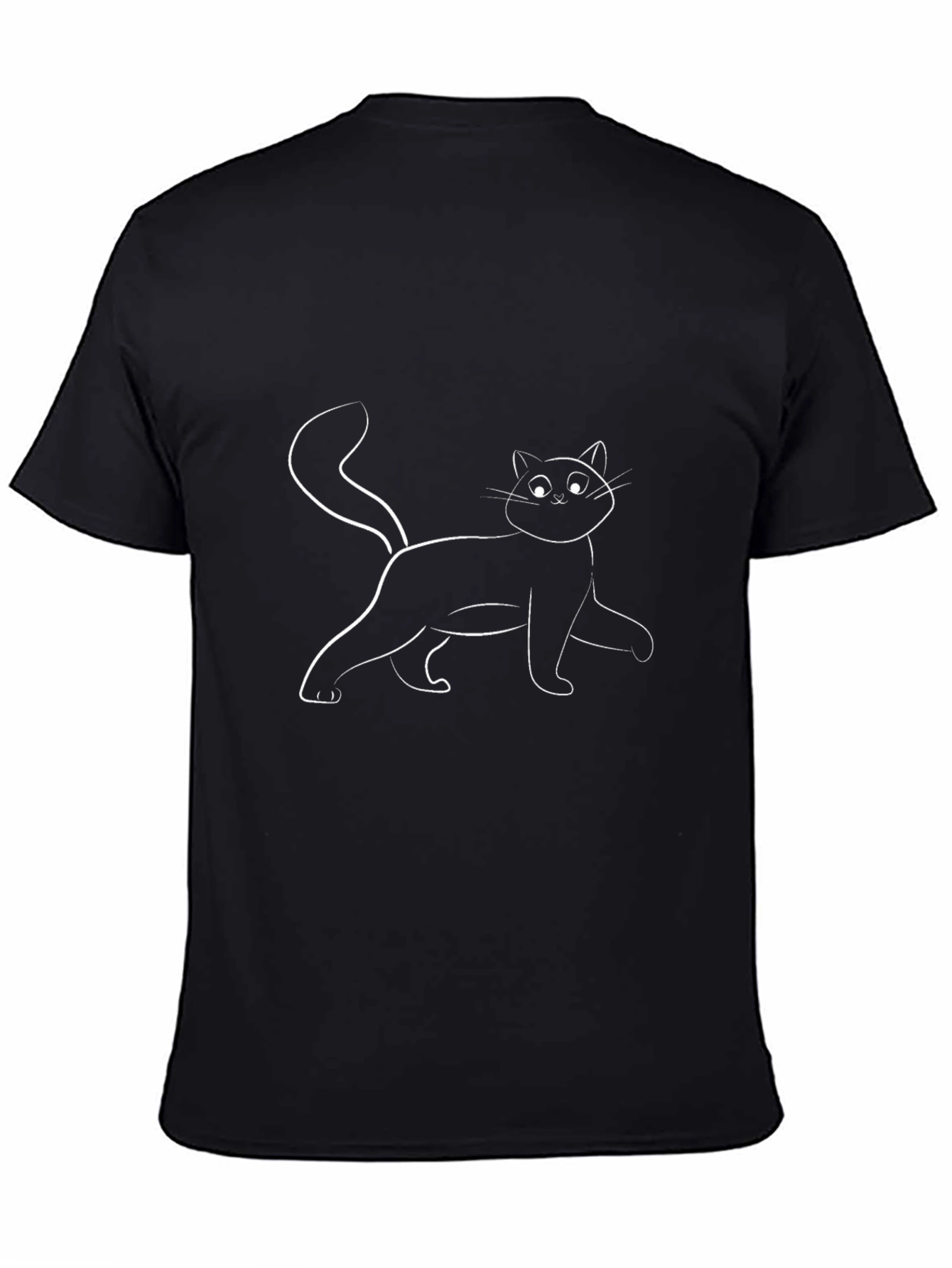 Cool Cat Outline Graphic T-Shirt