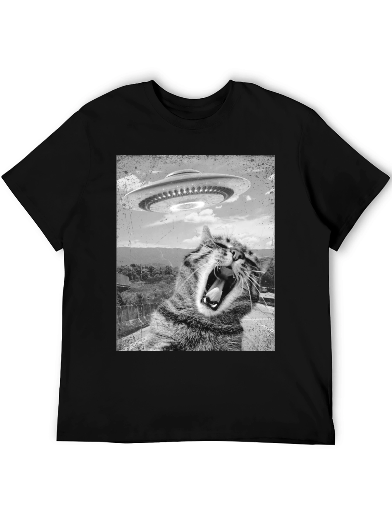 Alien Cat UFO Graphic Tee