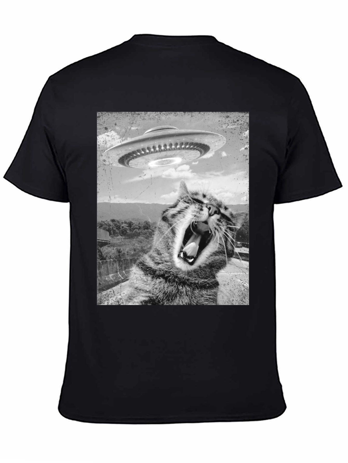 Alien Cat UFO Graphic Tee