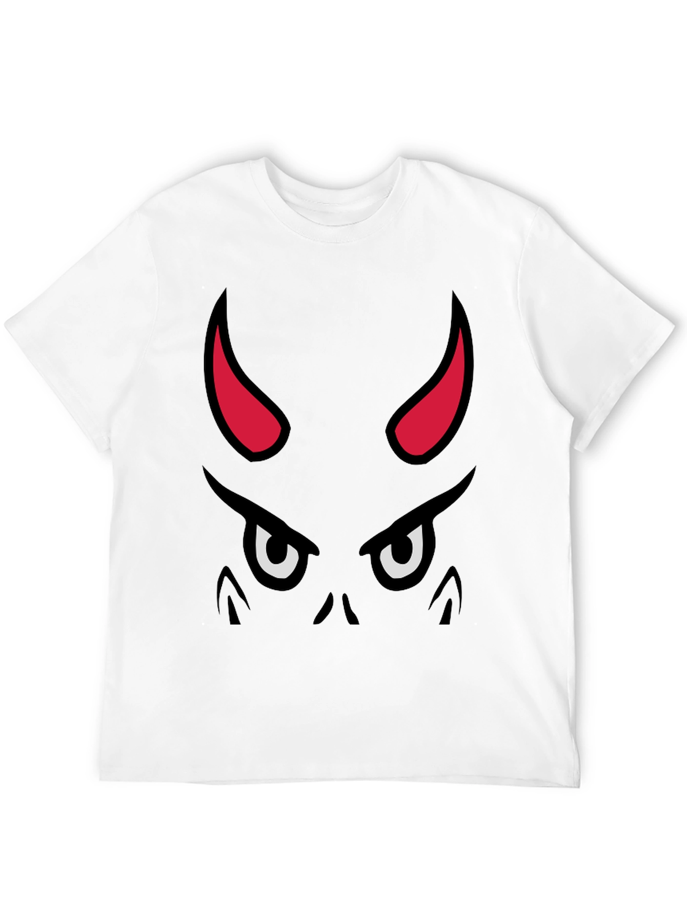 Devil Face Graphic Tee - Black Cotton T-Shirt