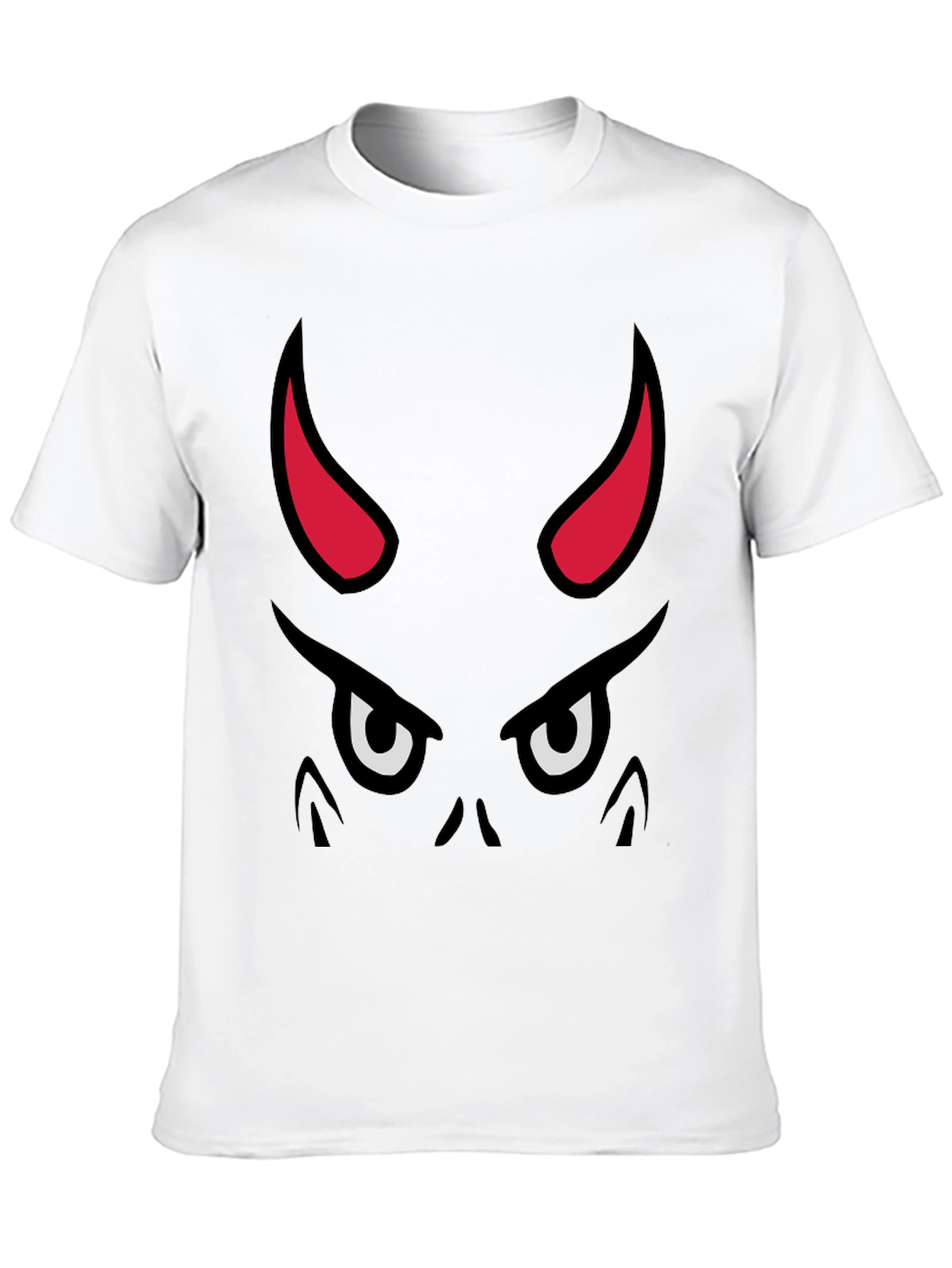 Devil Face Graphic Tee - Black Cotton T-Shirt