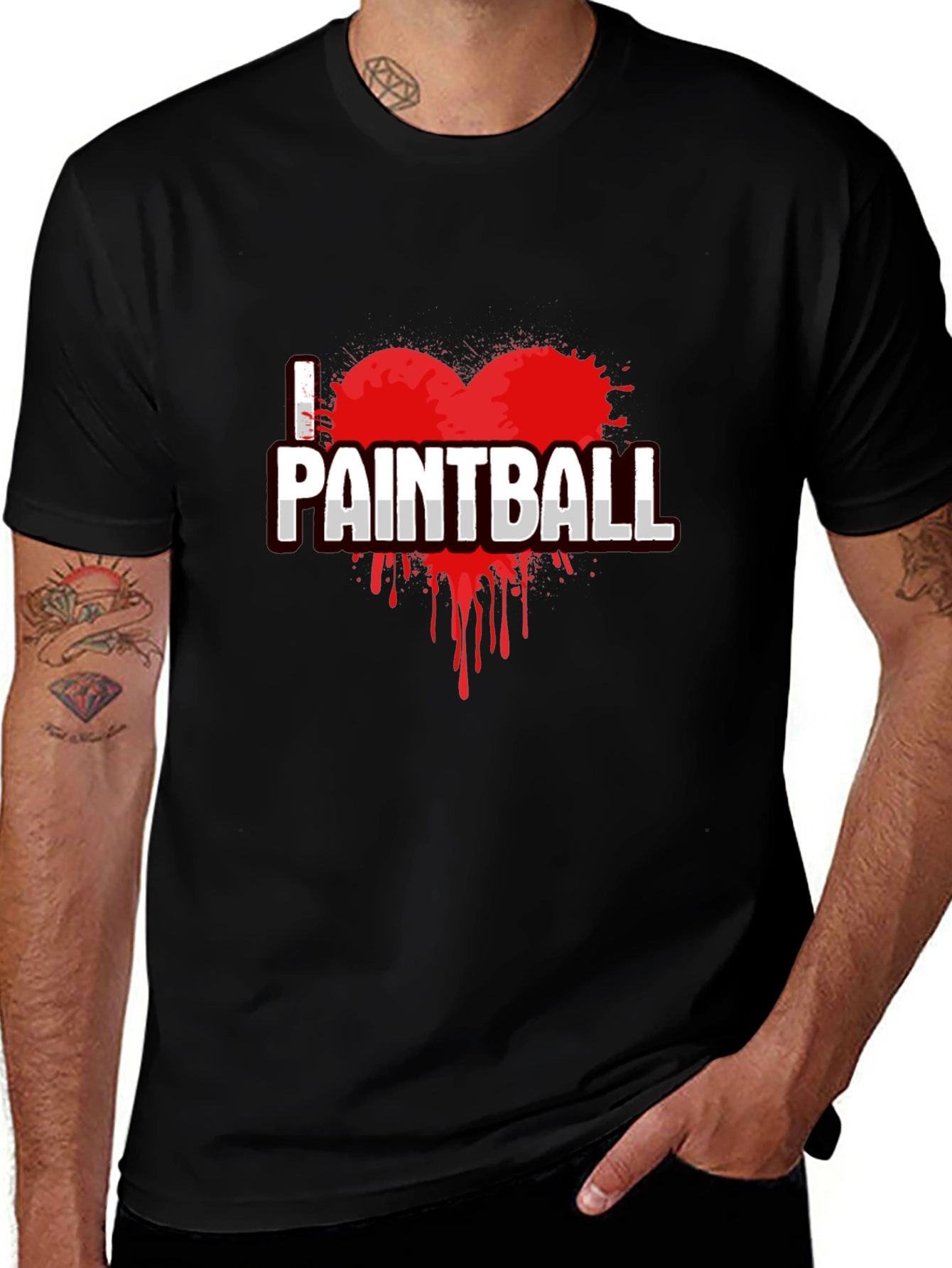 I Love Paintball Black T-Shirt