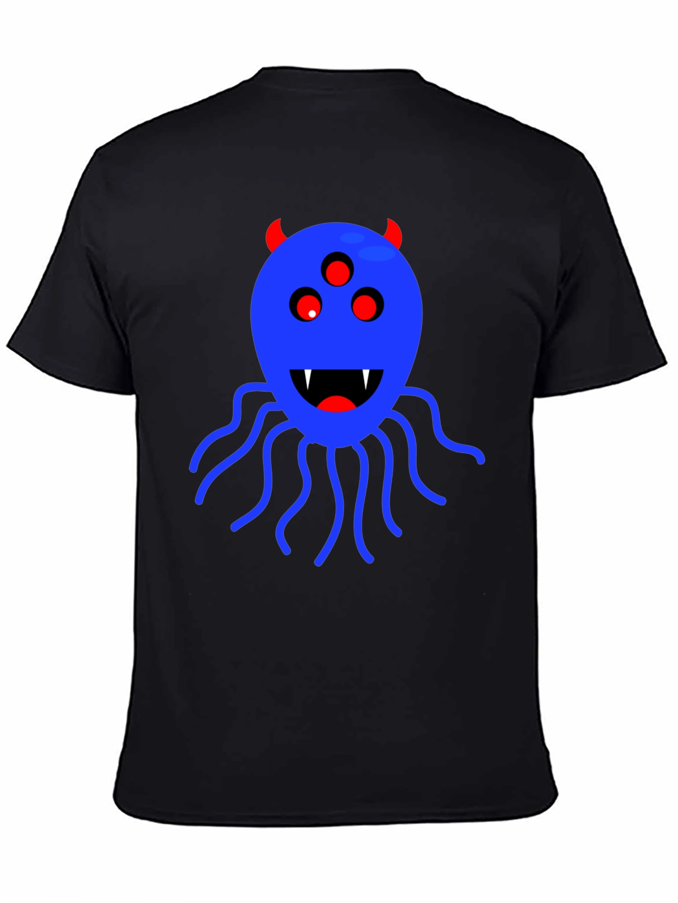 Monster Graphic Tee - Black Cotton T-Shirt