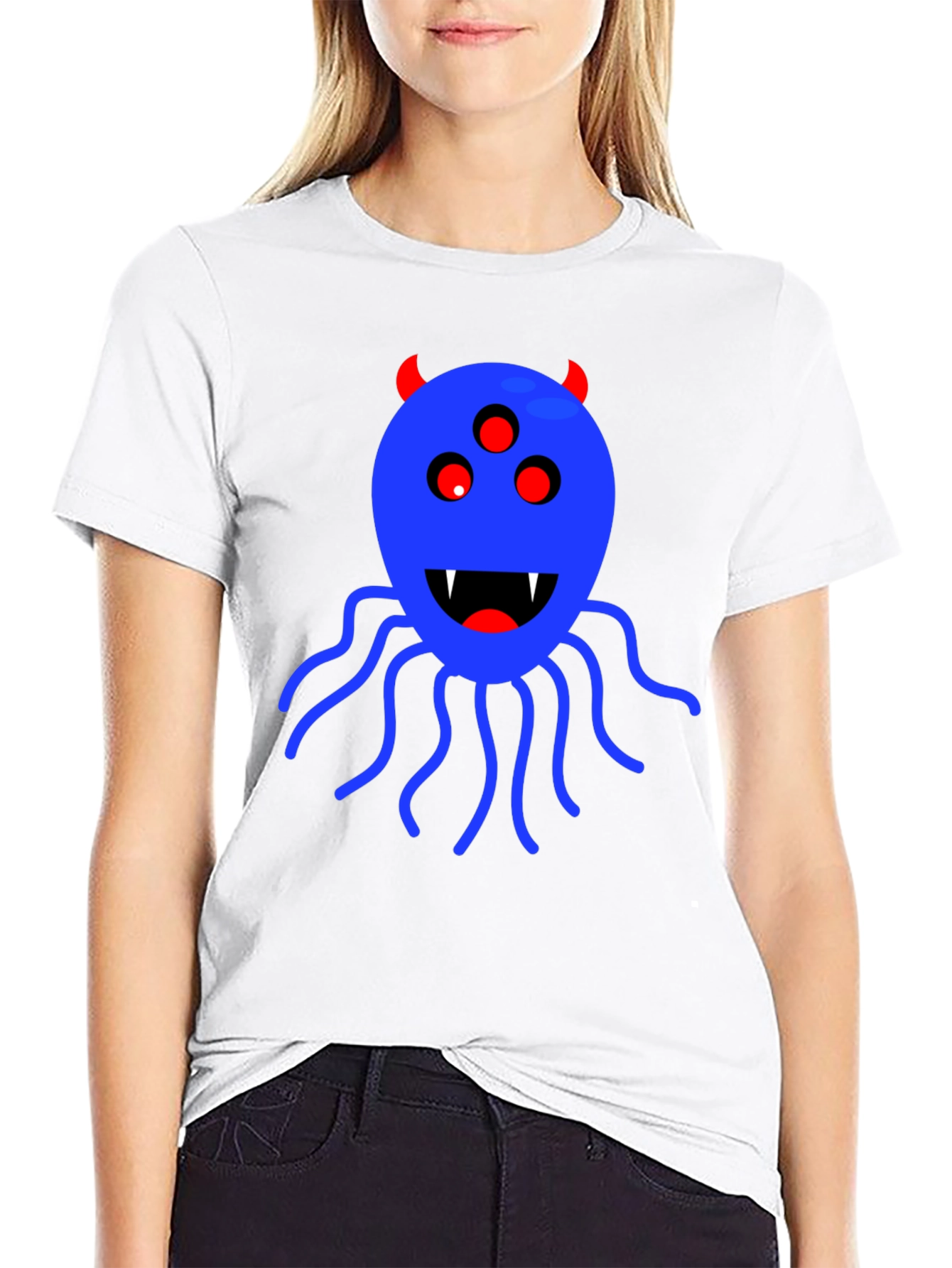 Monster Graphic Tee - Black Cotton T-Shirt