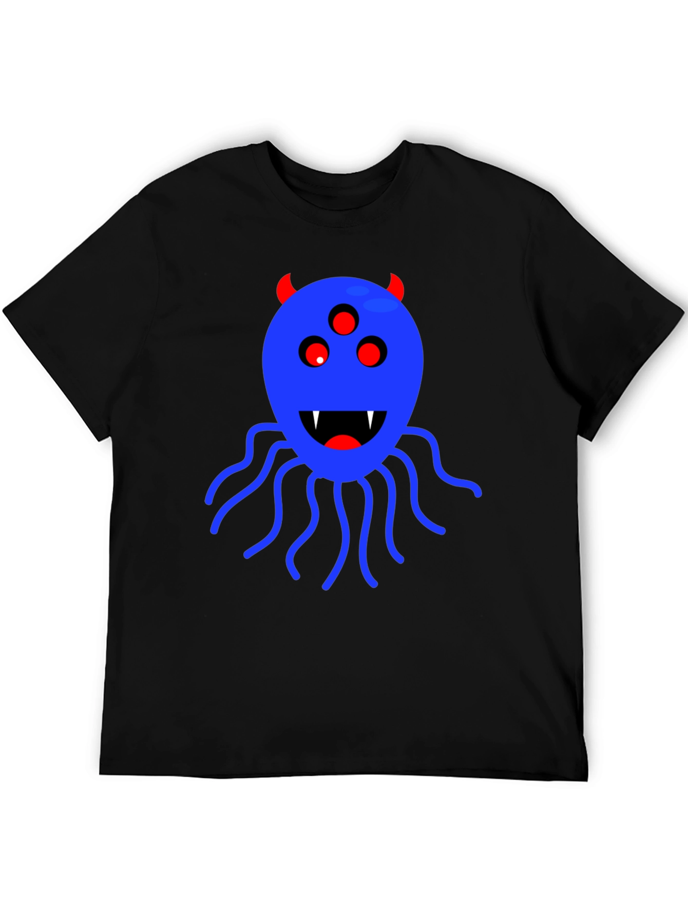 Monster Graphic Tee - Black Cotton T-Shirt
