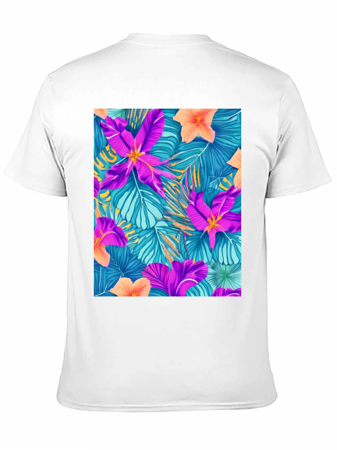Tropical Floral Print Tee - Vibrant Summer Style
