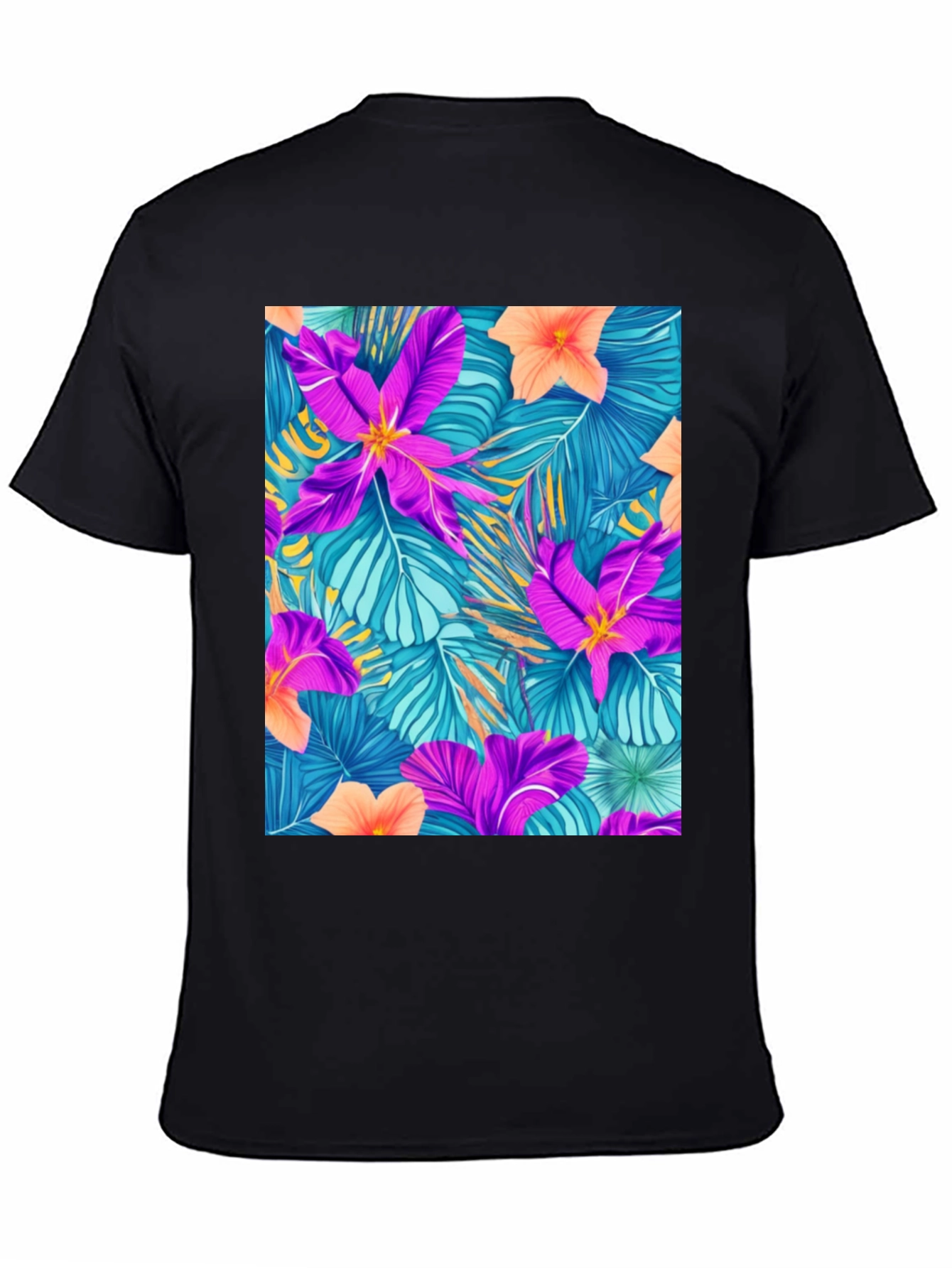 Tropical Floral Print Tee - Vibrant Summer Style
