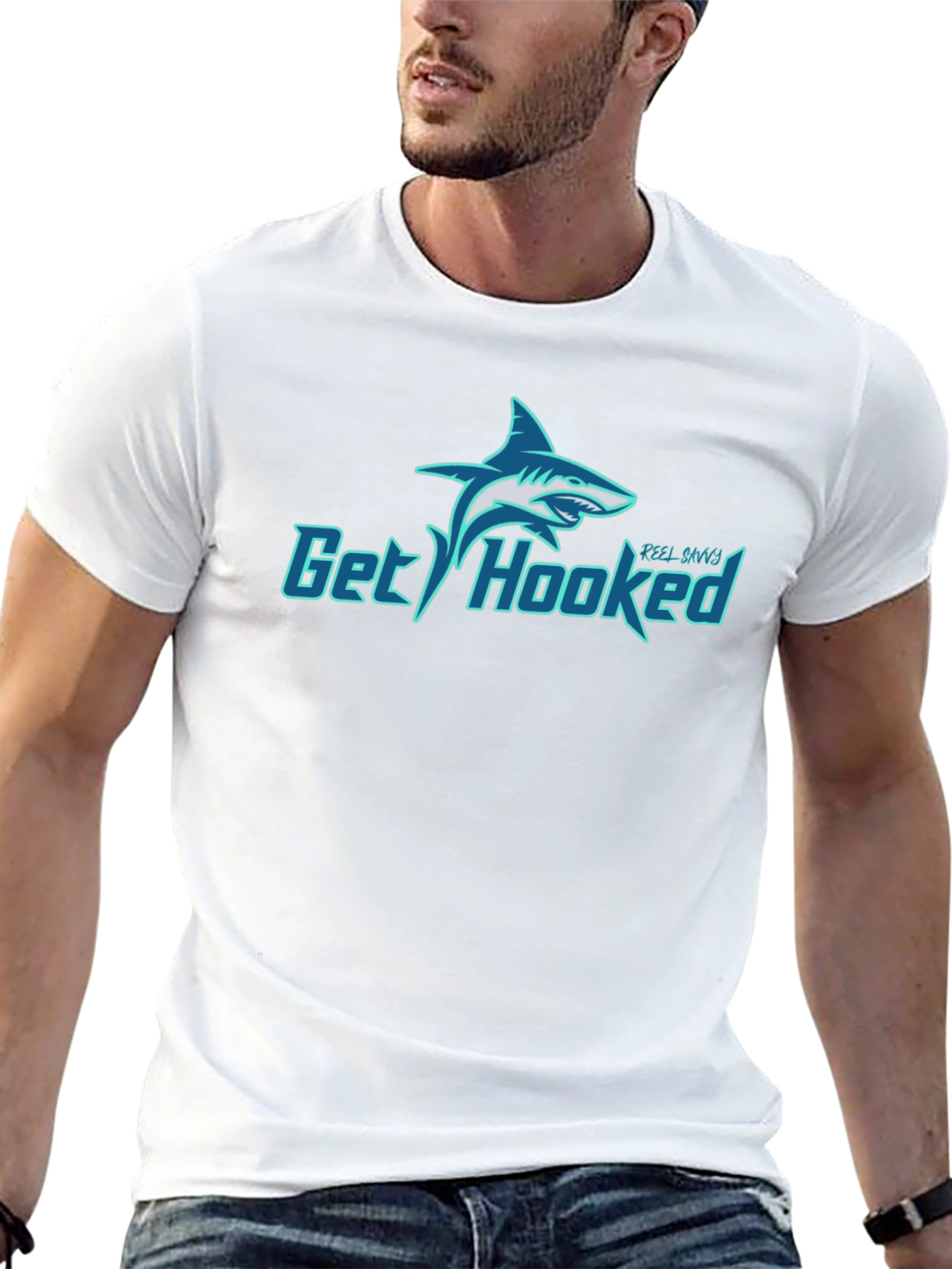 Get Hooked Reel-Savy Shark Graphic Tee