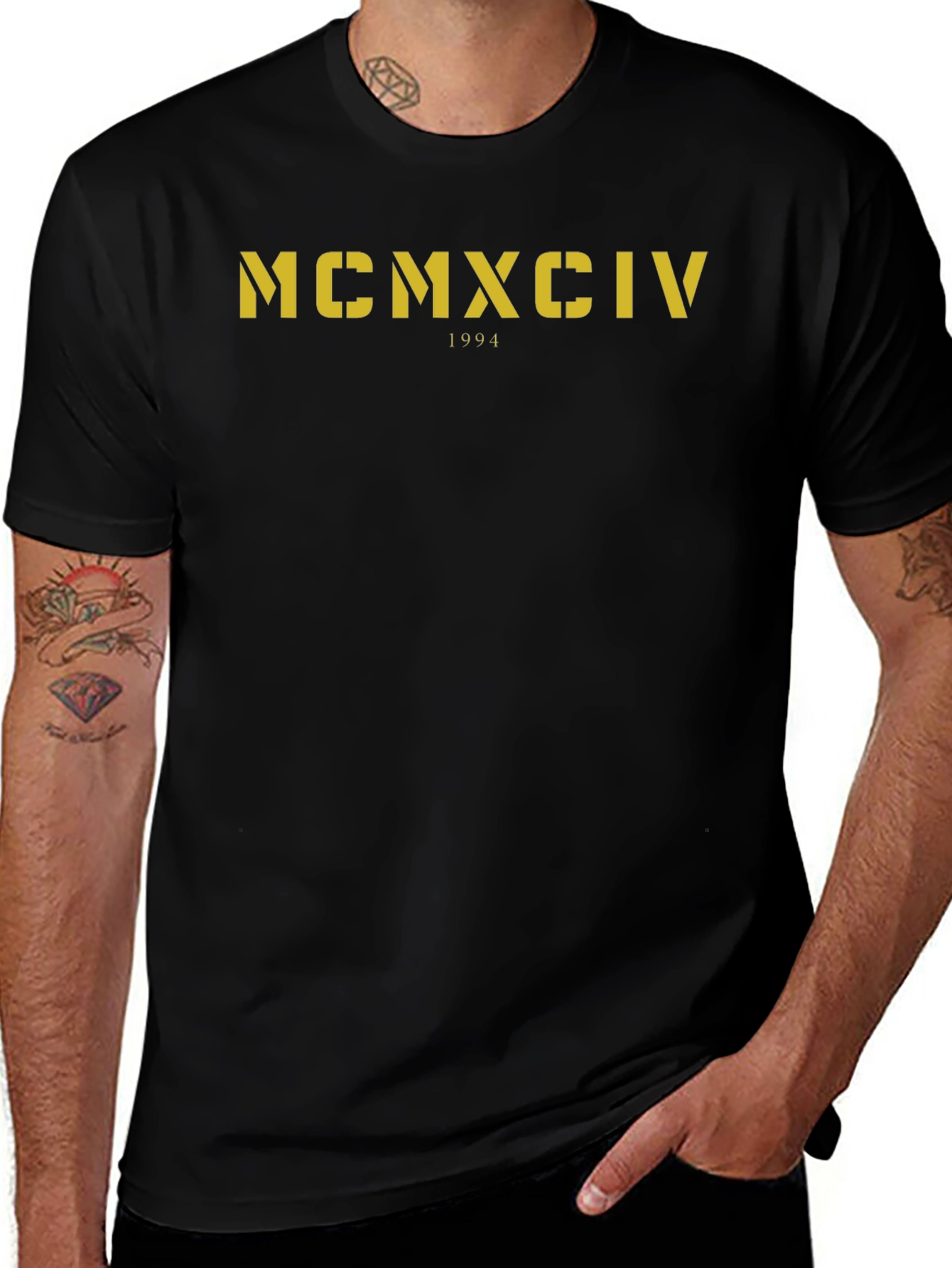 MCMXCIV 1994 Graphic T-Shirt Black Casual Wear