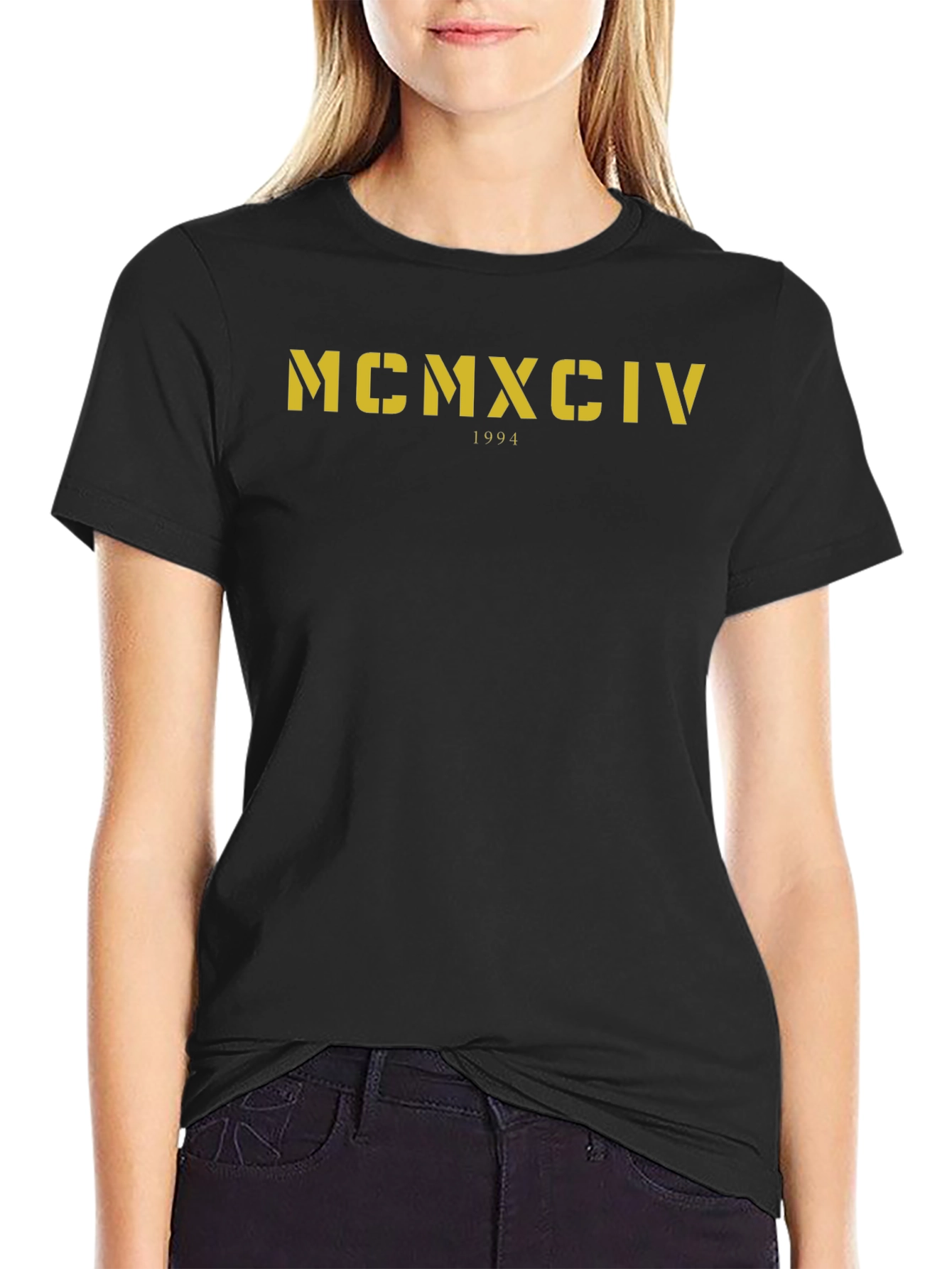 MCMXCIV 1994 Graphic T-Shirt Black Casual Wear