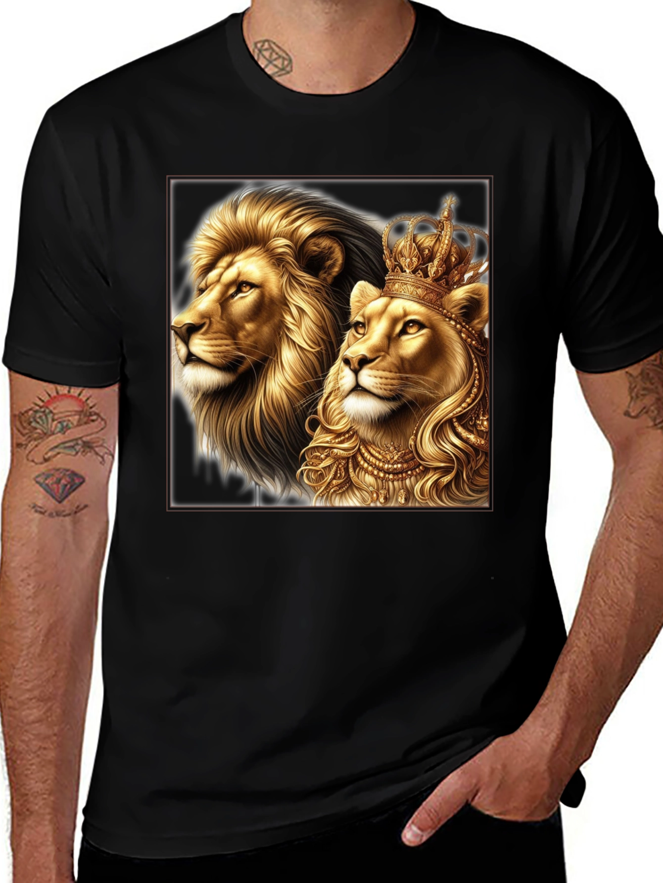 Royal Lion King & Queen Graphic Tee