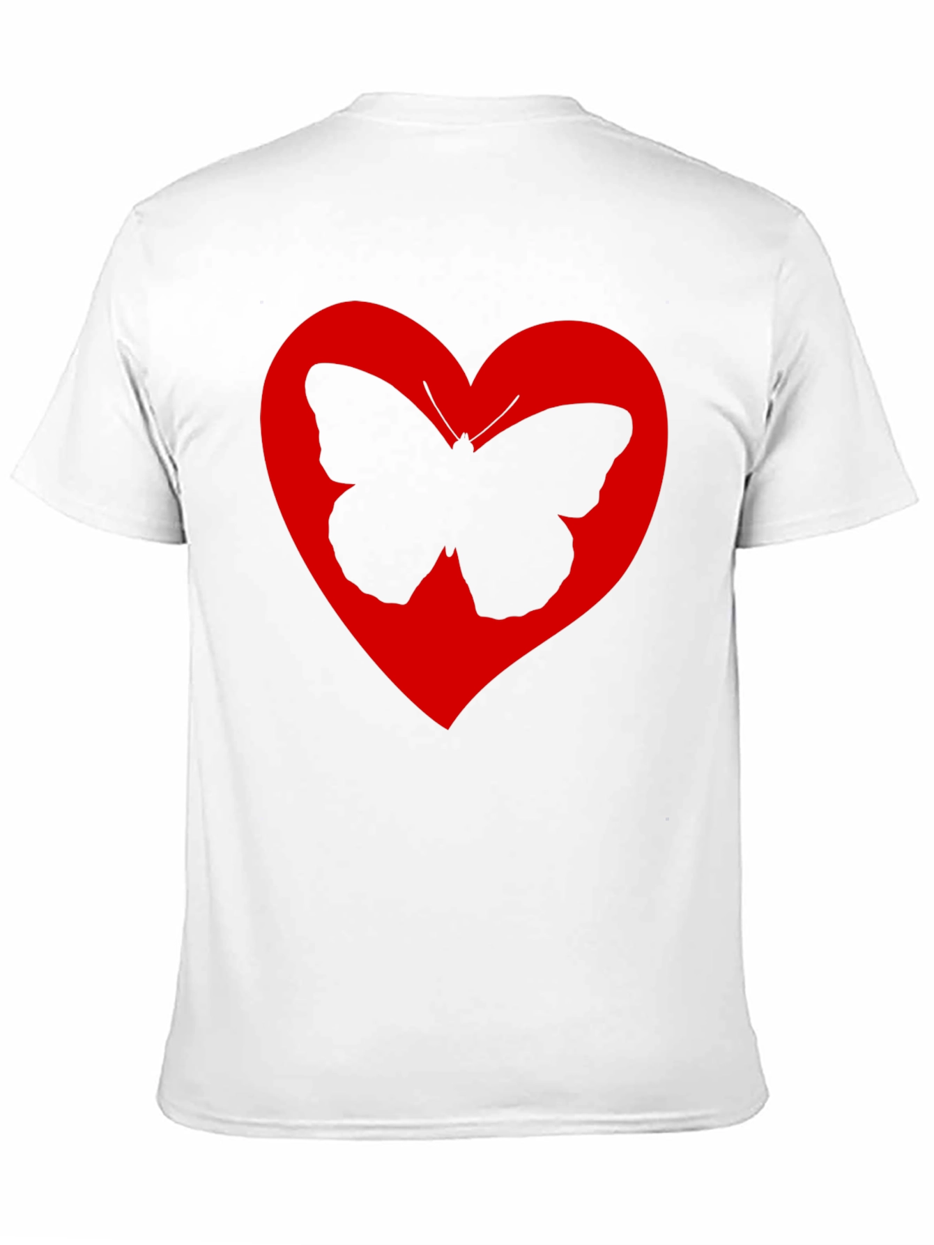 Heart Butterfly Graphic Tee - Black Cotton T-Shirt