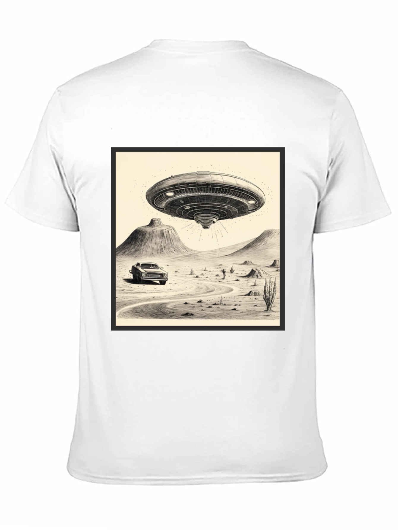 UFO Abduction Black Graphic Tee