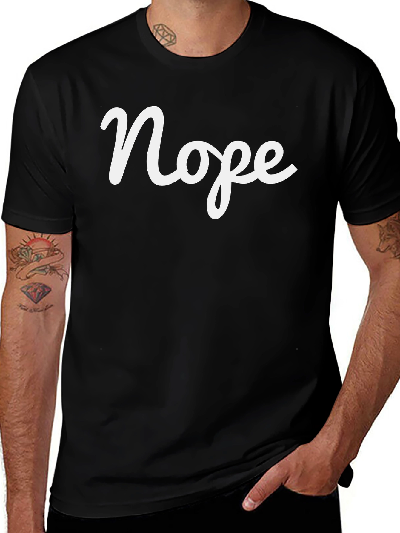 Nope Graphic Tee - Casual Slogan T-Shirt
