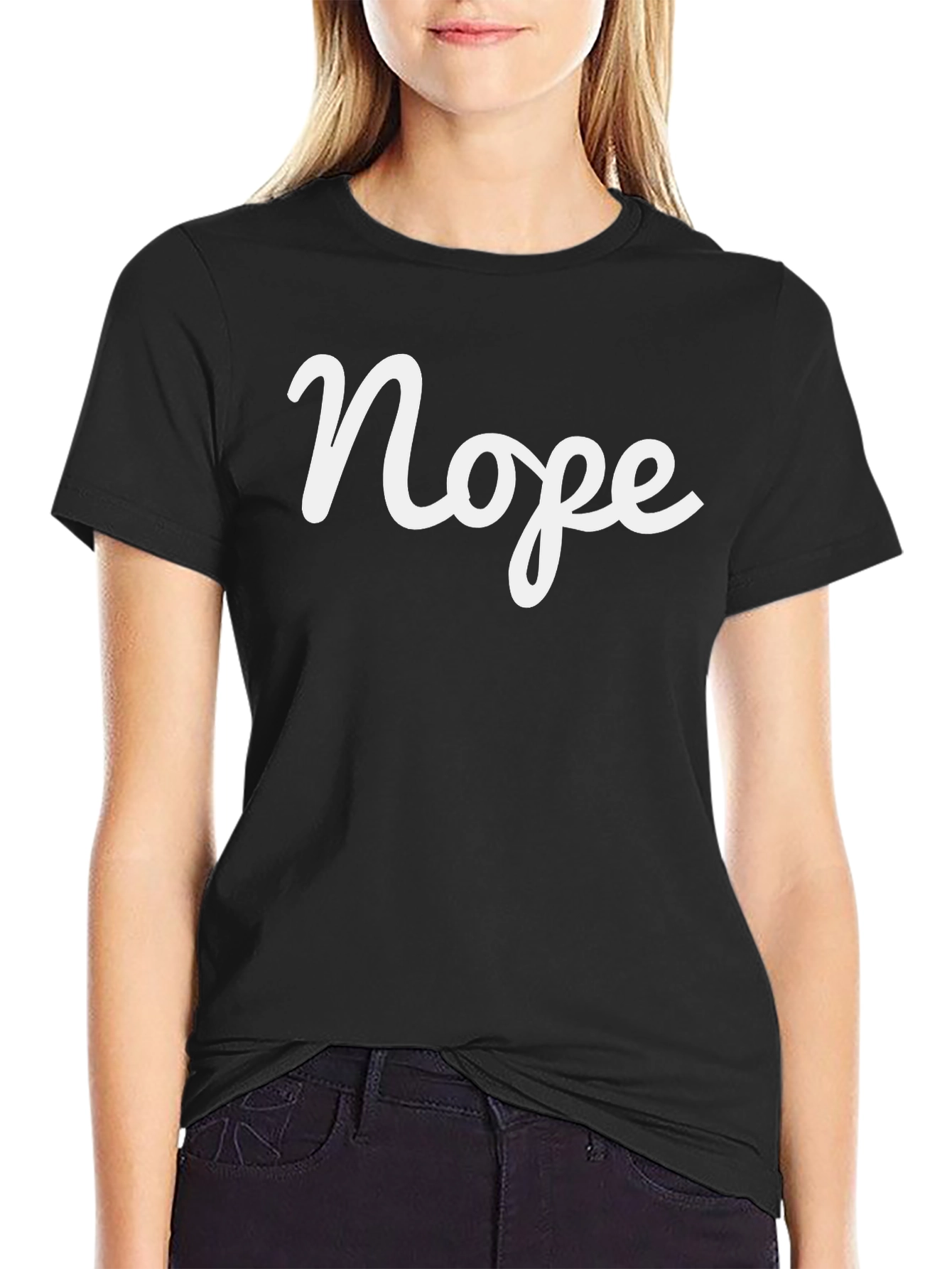 Nope Graphic Tee - Casual Slogan T-Shirt