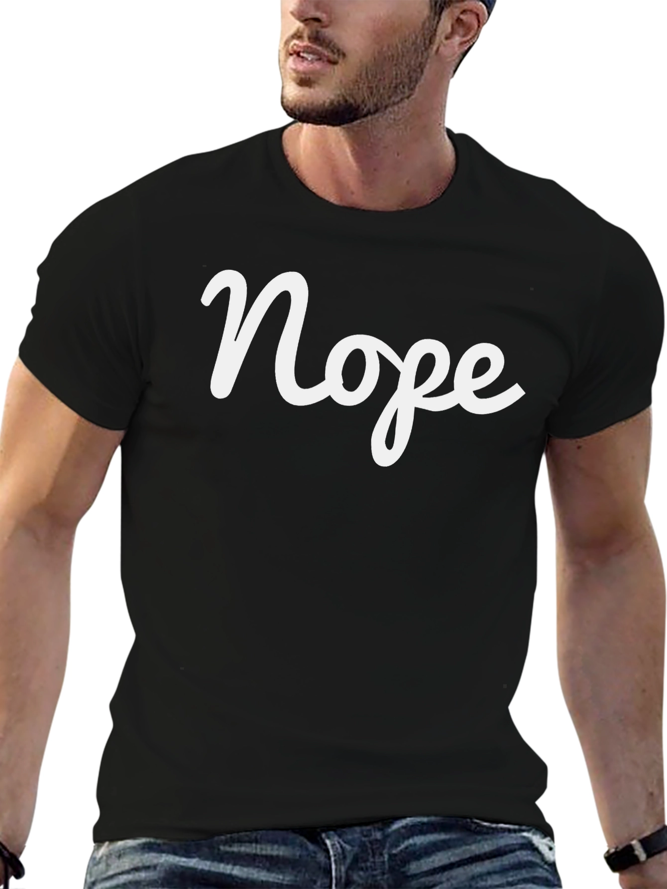 Nope Graphic Tee - Casual Slogan T-Shirt