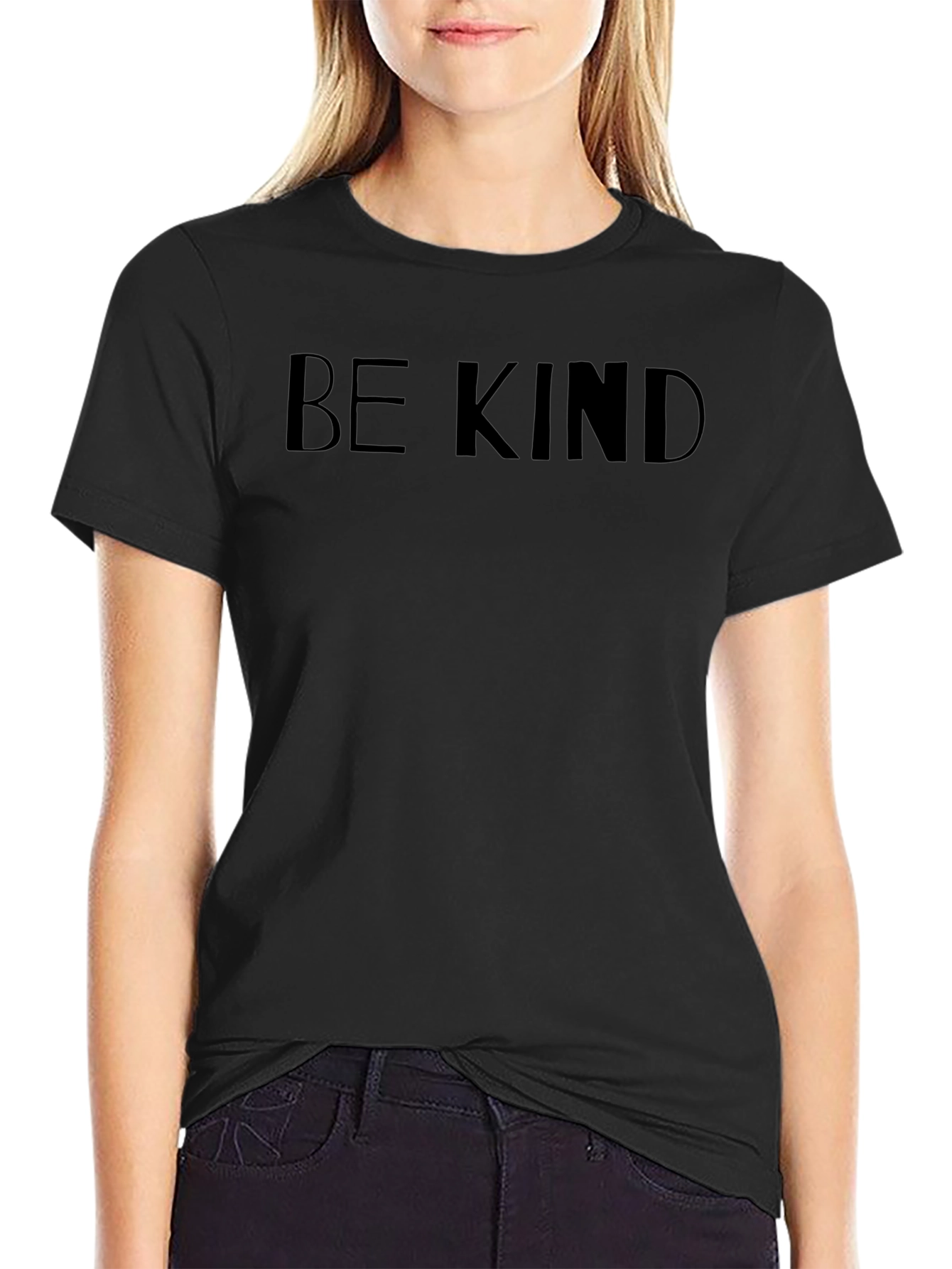 Be Kind Graphic Tee - Soft Black Cotton T-Shirt