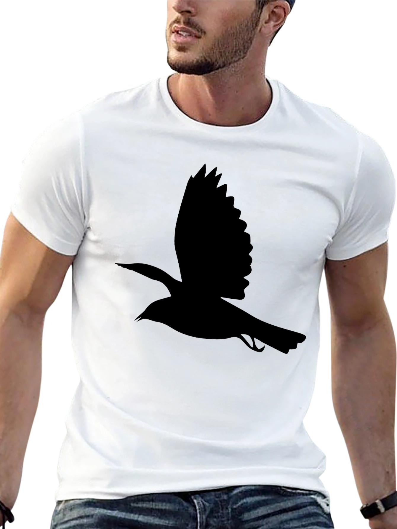 Black Bird Silhouette Tee - Classic Mens T-Shirt