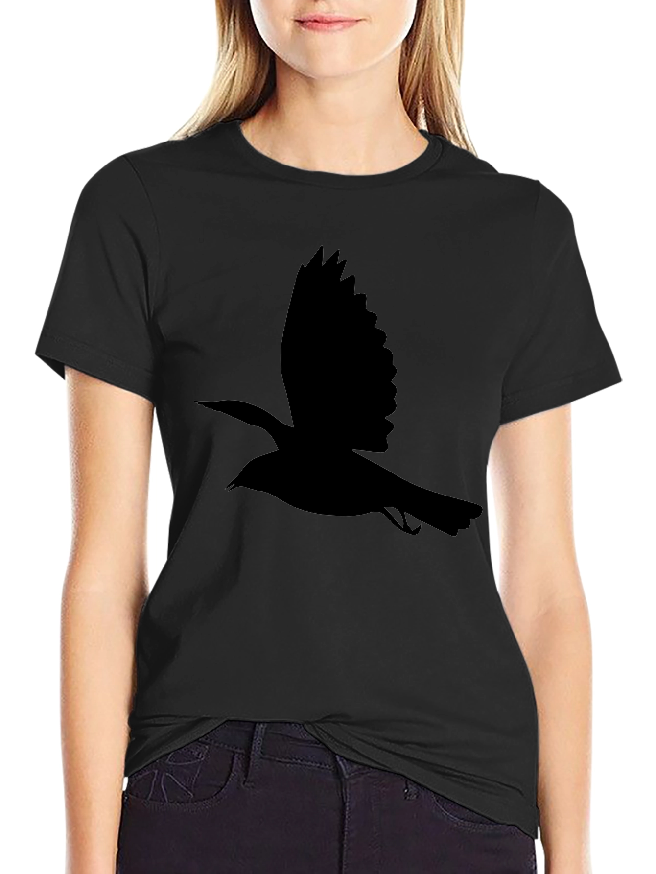 Black Bird Silhouette Tee - Classic Mens T-Shirt