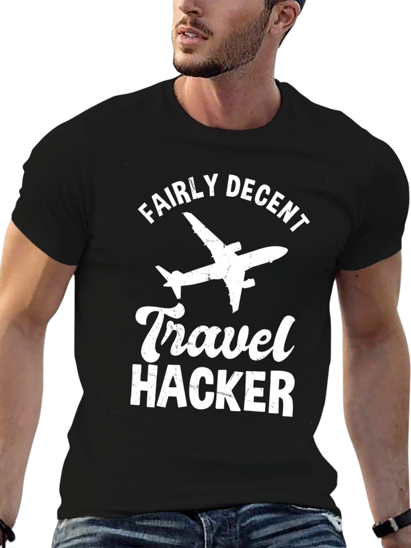 Fairly Decent Travel Hacker T-Shirt - Airplane Graphic Tee