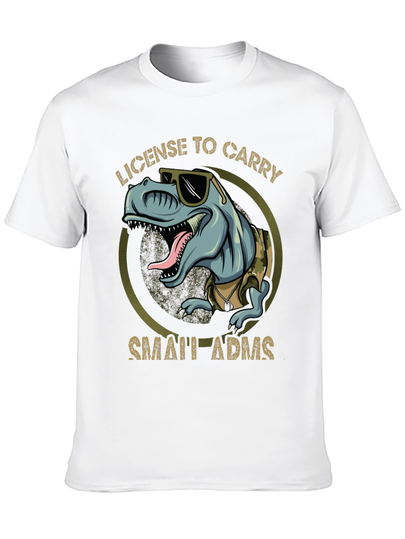 License To Carry Small Arms Funny T-Rex T-Shirt
