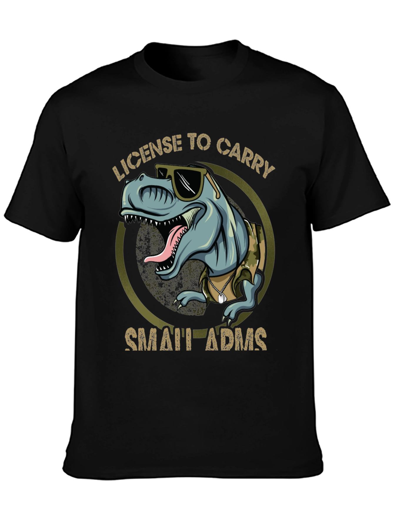 License To Carry Small Arms Funny T-Rex T-Shirt