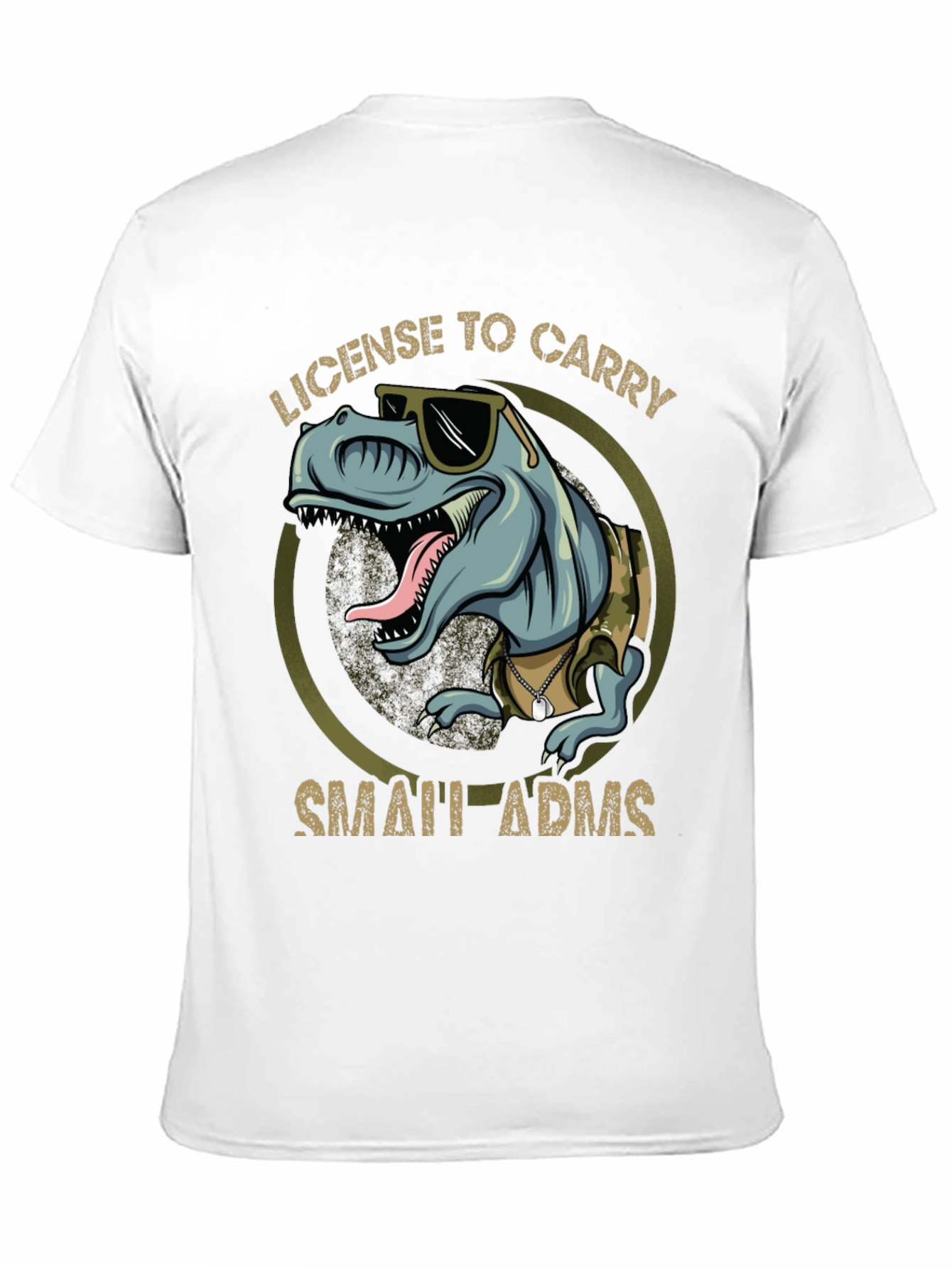 License To Carry Small Arms Funny T-Rex T-Shirt