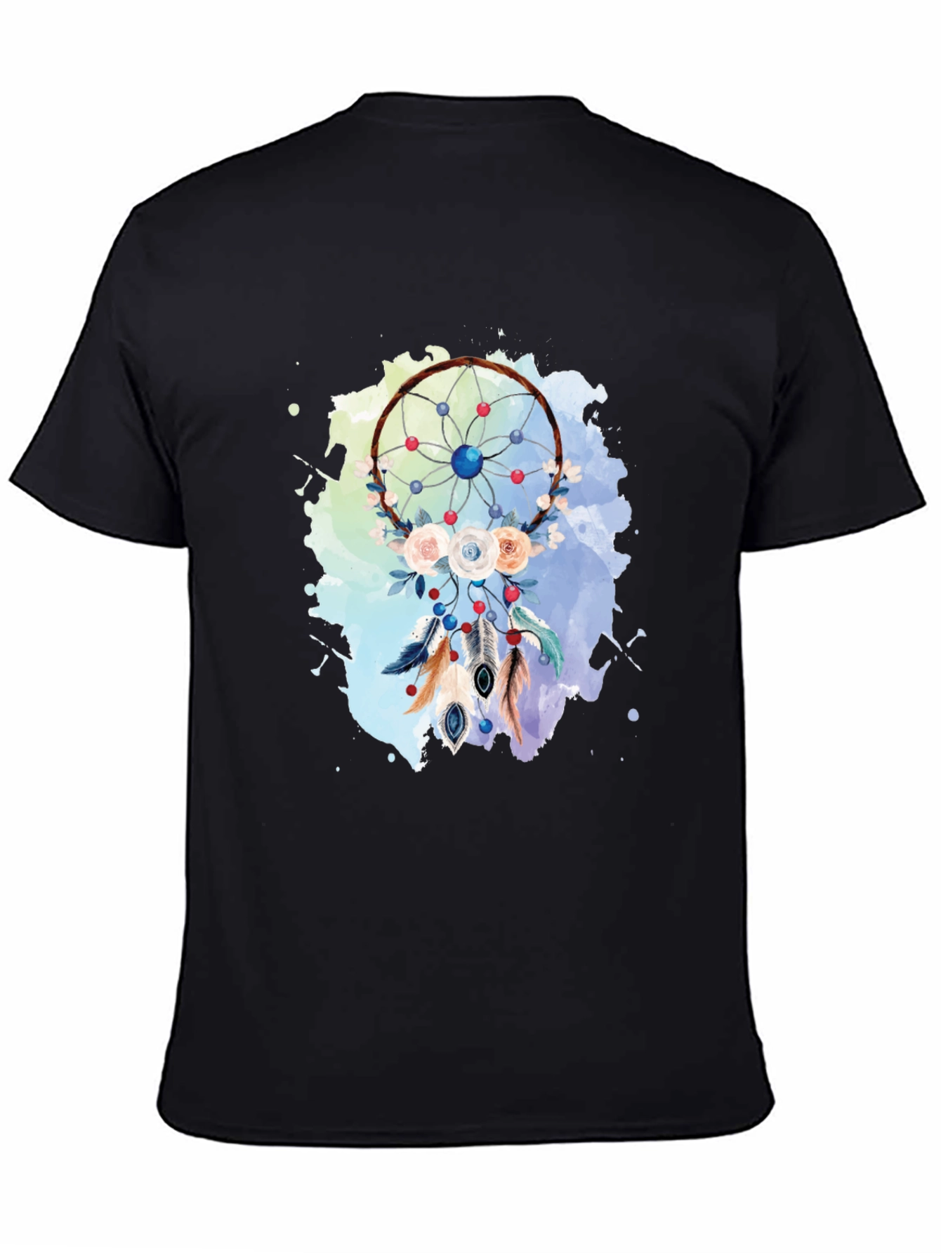 Dream Catcher Graphic Print Black T-Shirt