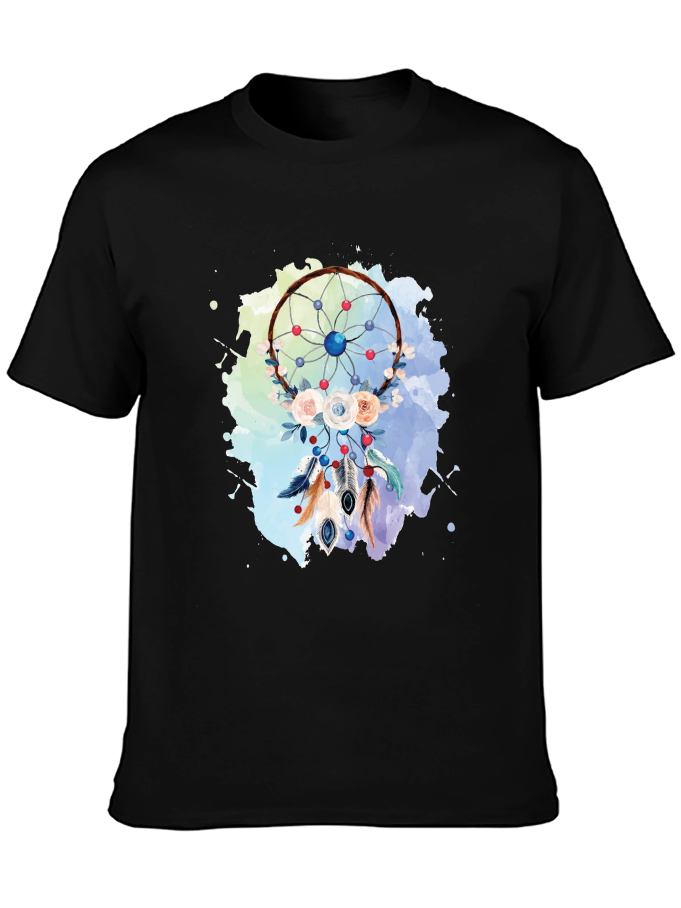 Dream Catcher Graphic Print Black T-Shirt